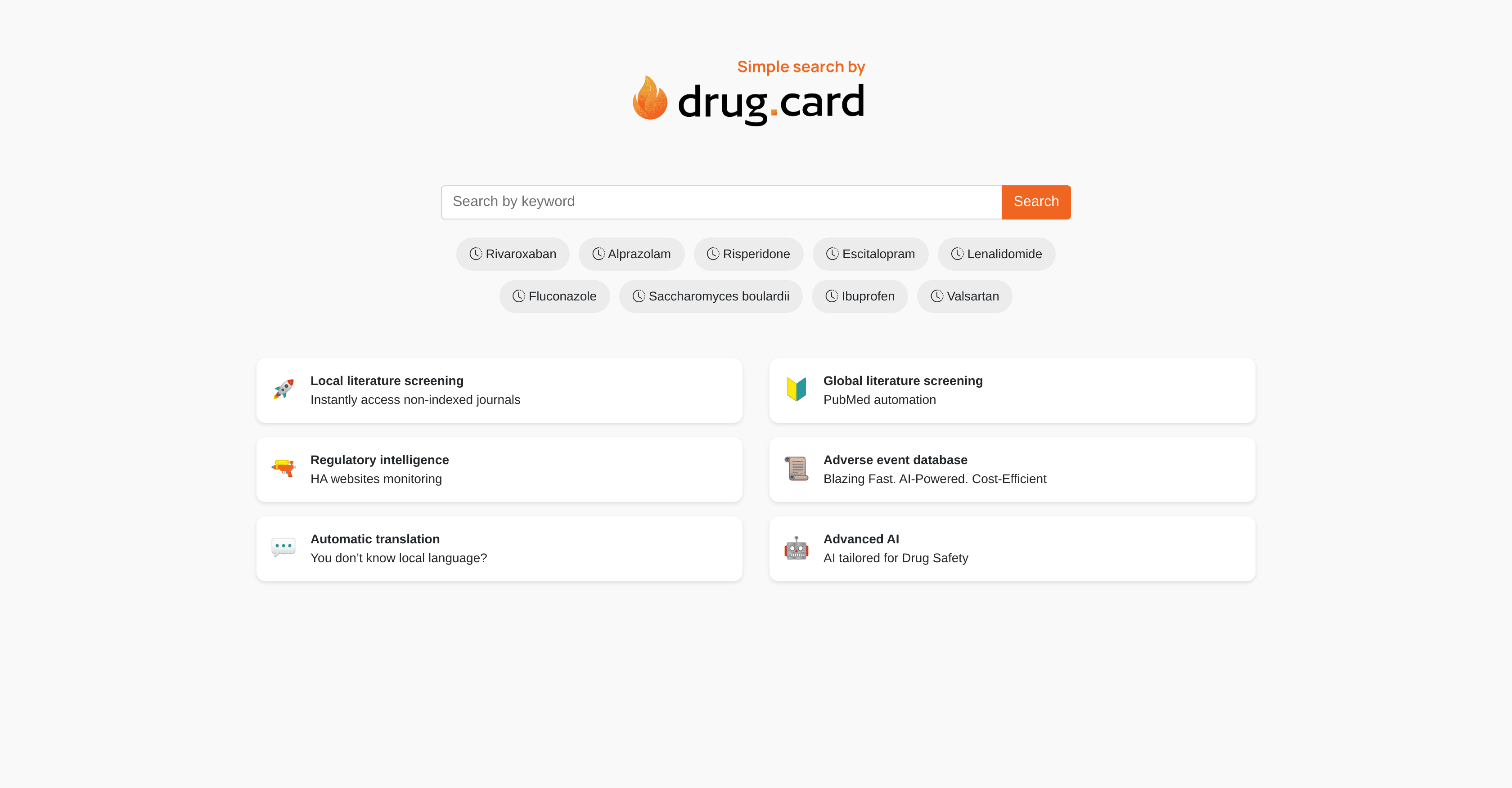 DrugCard Simple Search screenshot