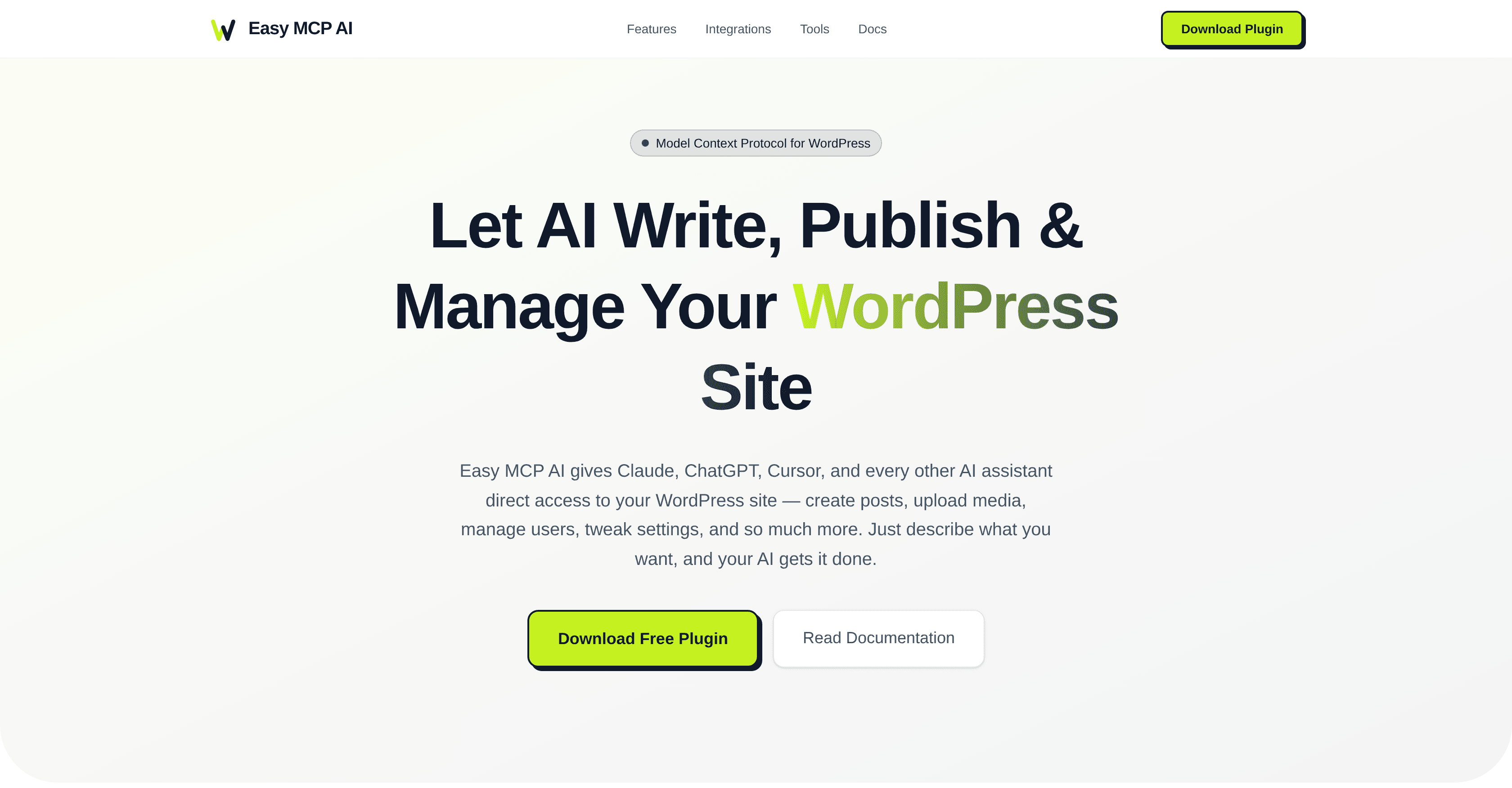 Easy MCP AI for Wordpress screenshot