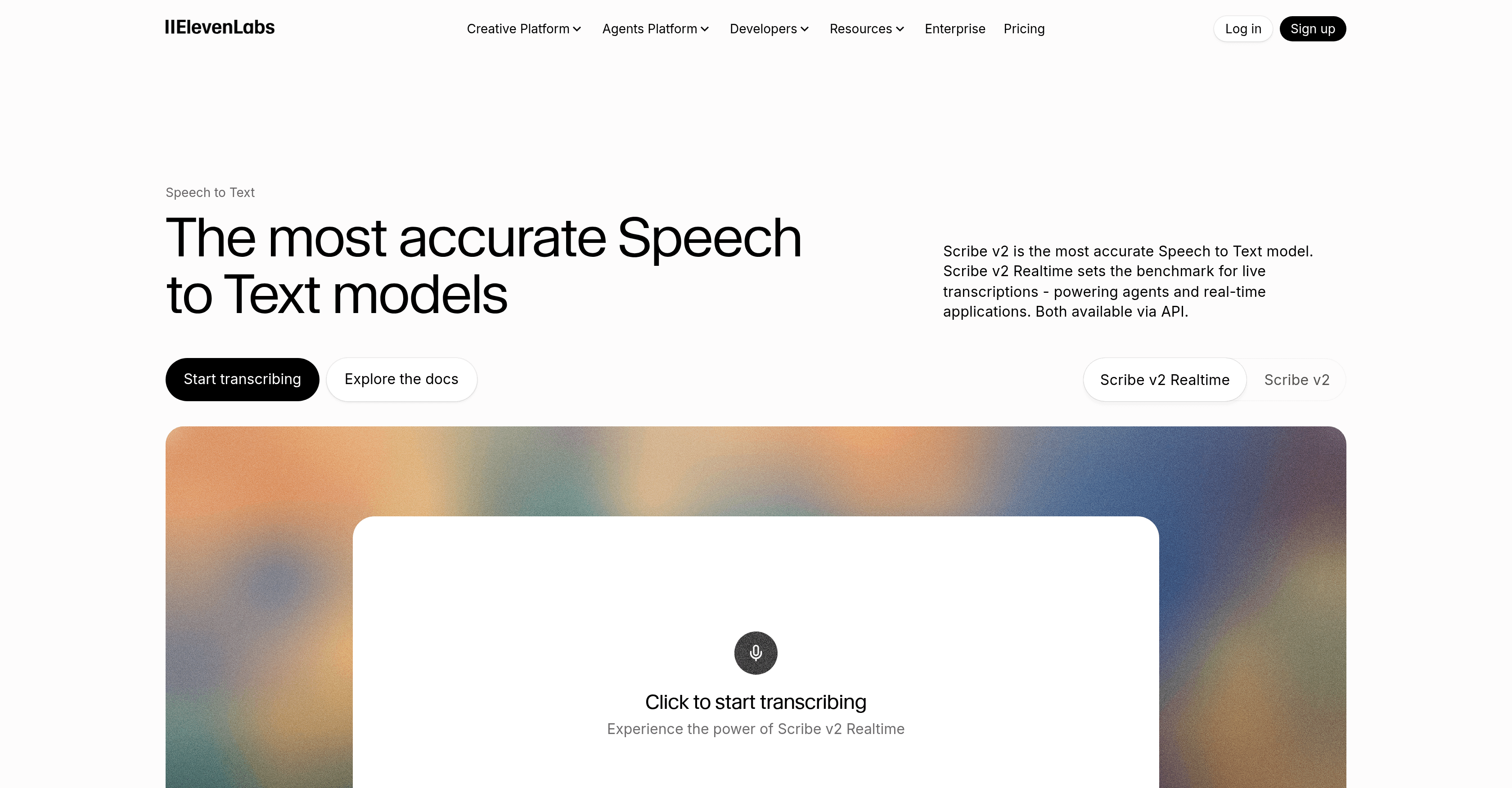 ElevenLabs Scribe screenshot