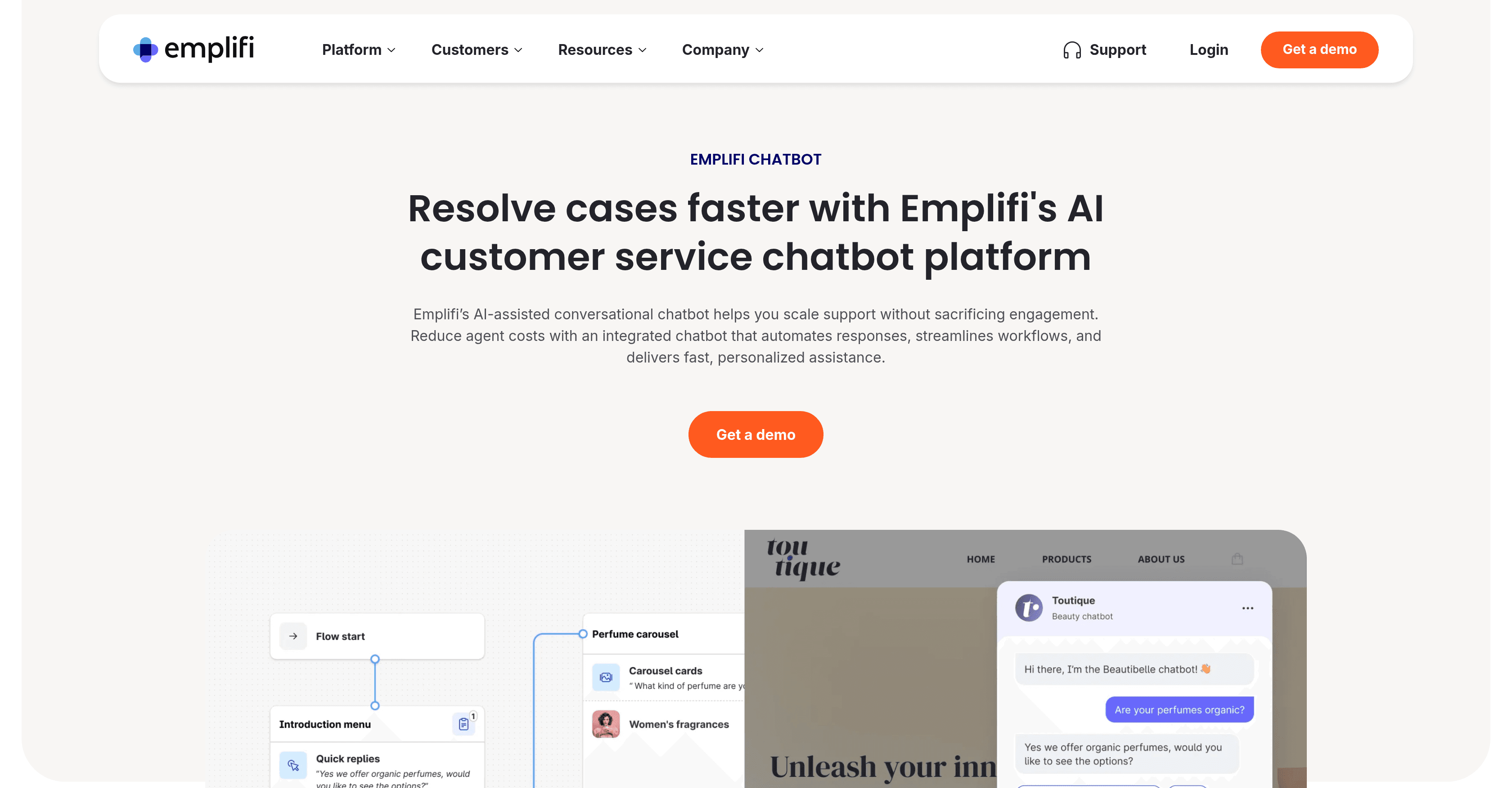 Emplifi AI Chatbots screenshot