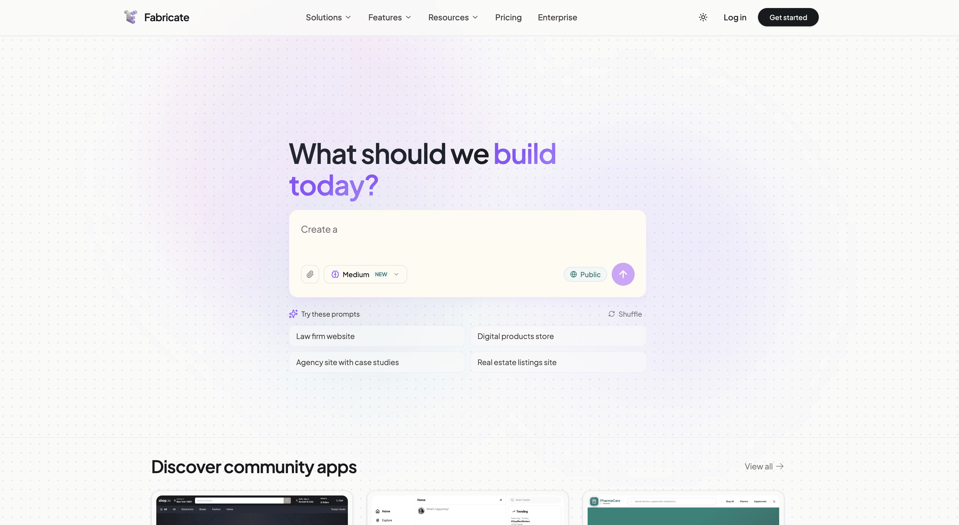 Fabricate screenshot