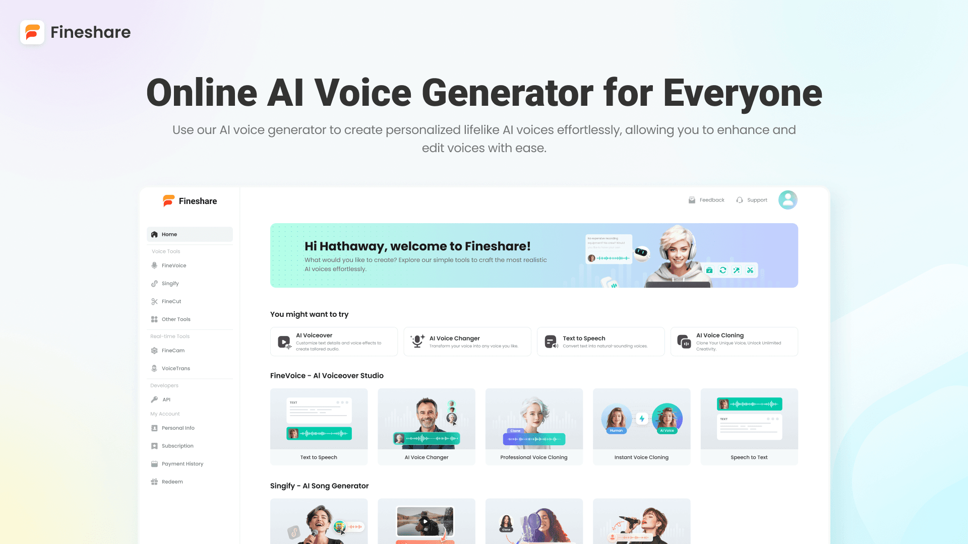 Fineshare screenshot