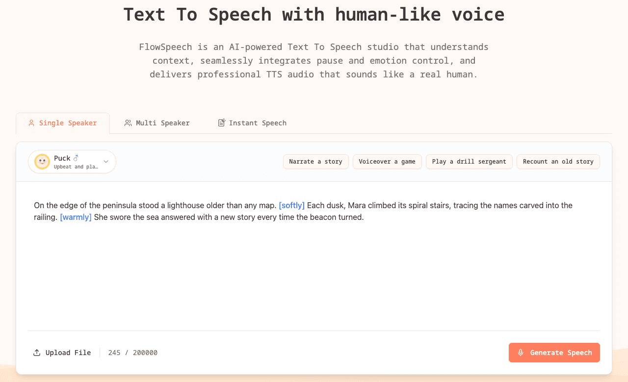 FlowSpeech screenshot