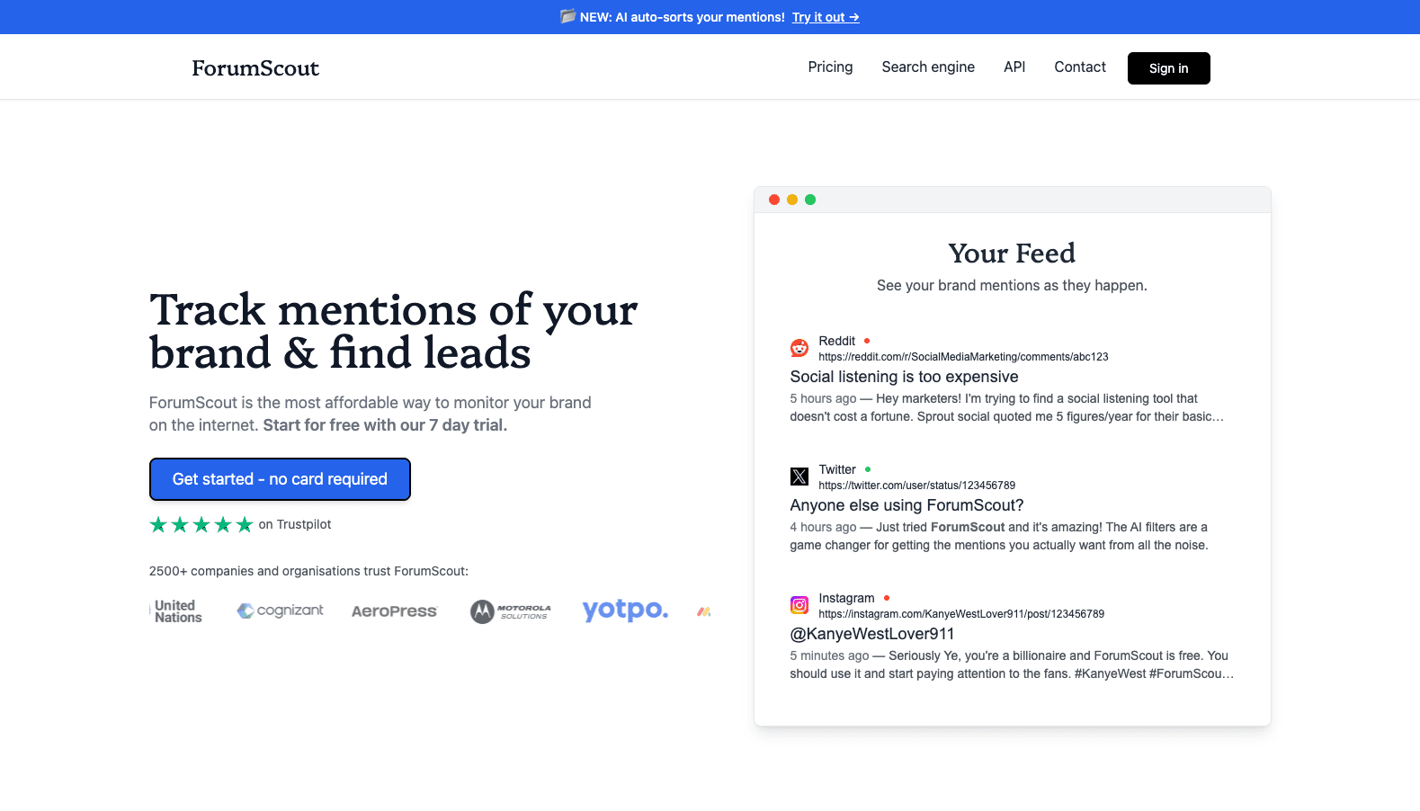 ForumScout - AI Social Listening Tool screenshot