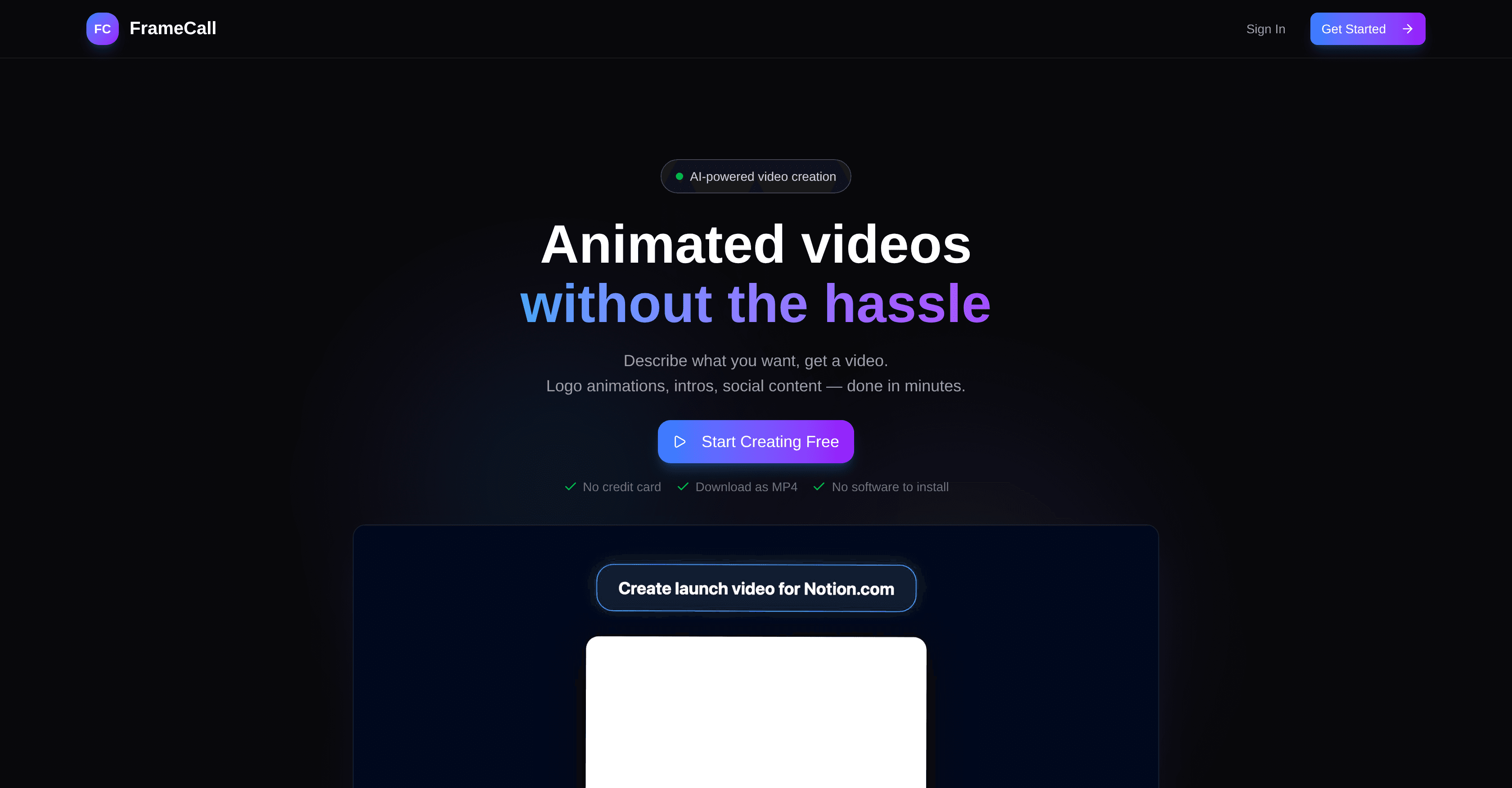 FrameCall screenshot