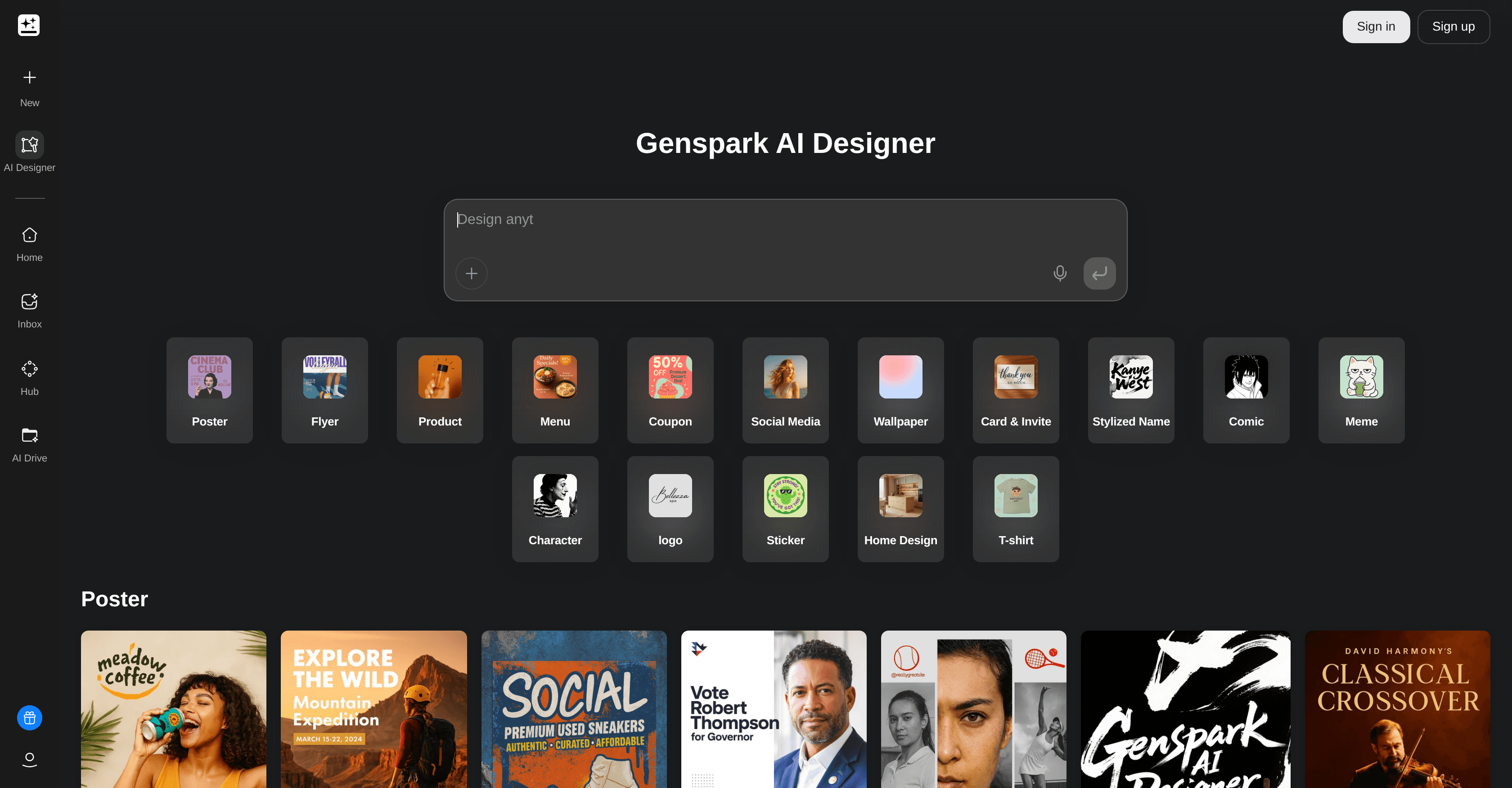 Genspark AI Designer screenshot
