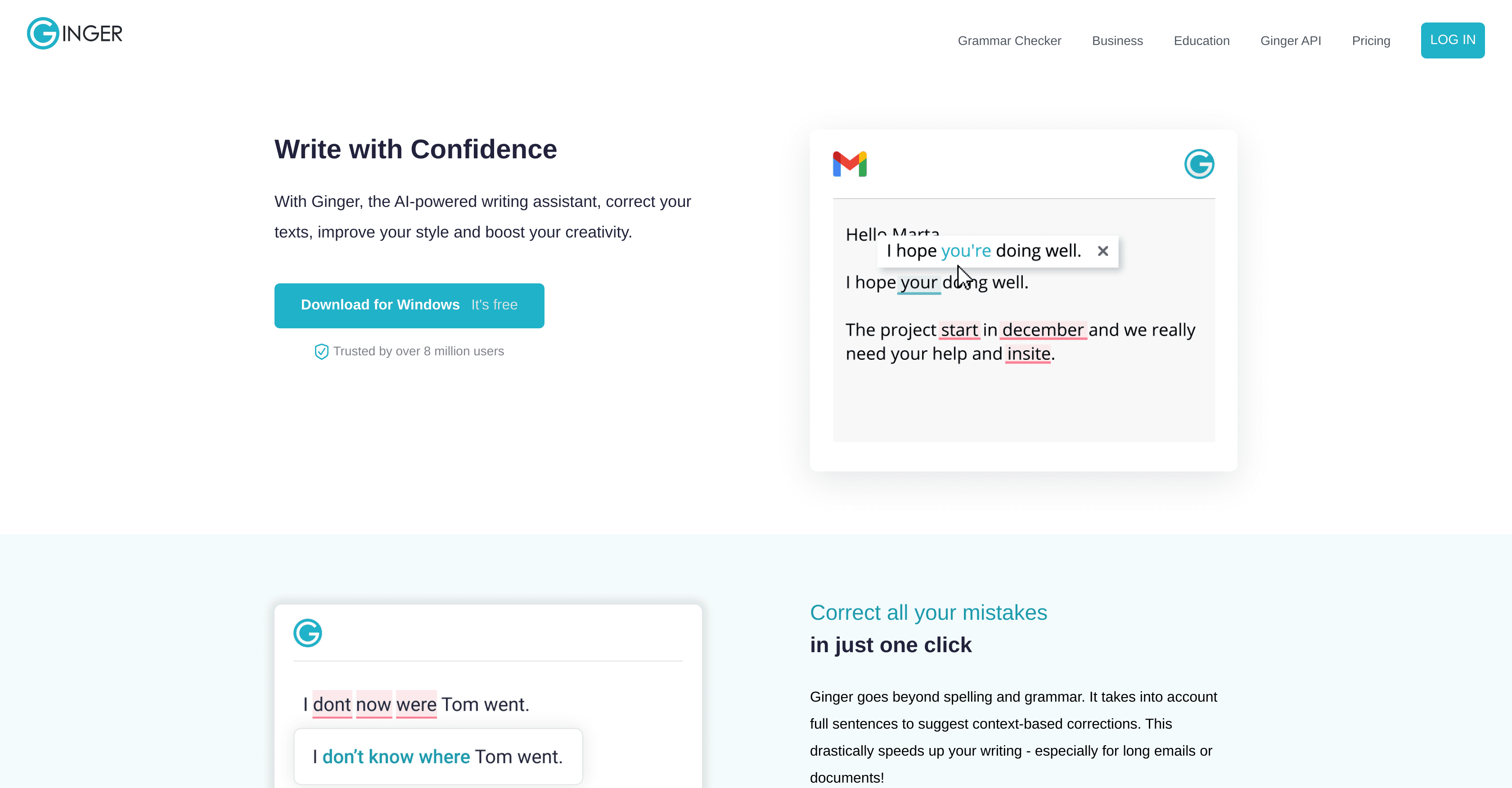 Ginger Software screenshot
