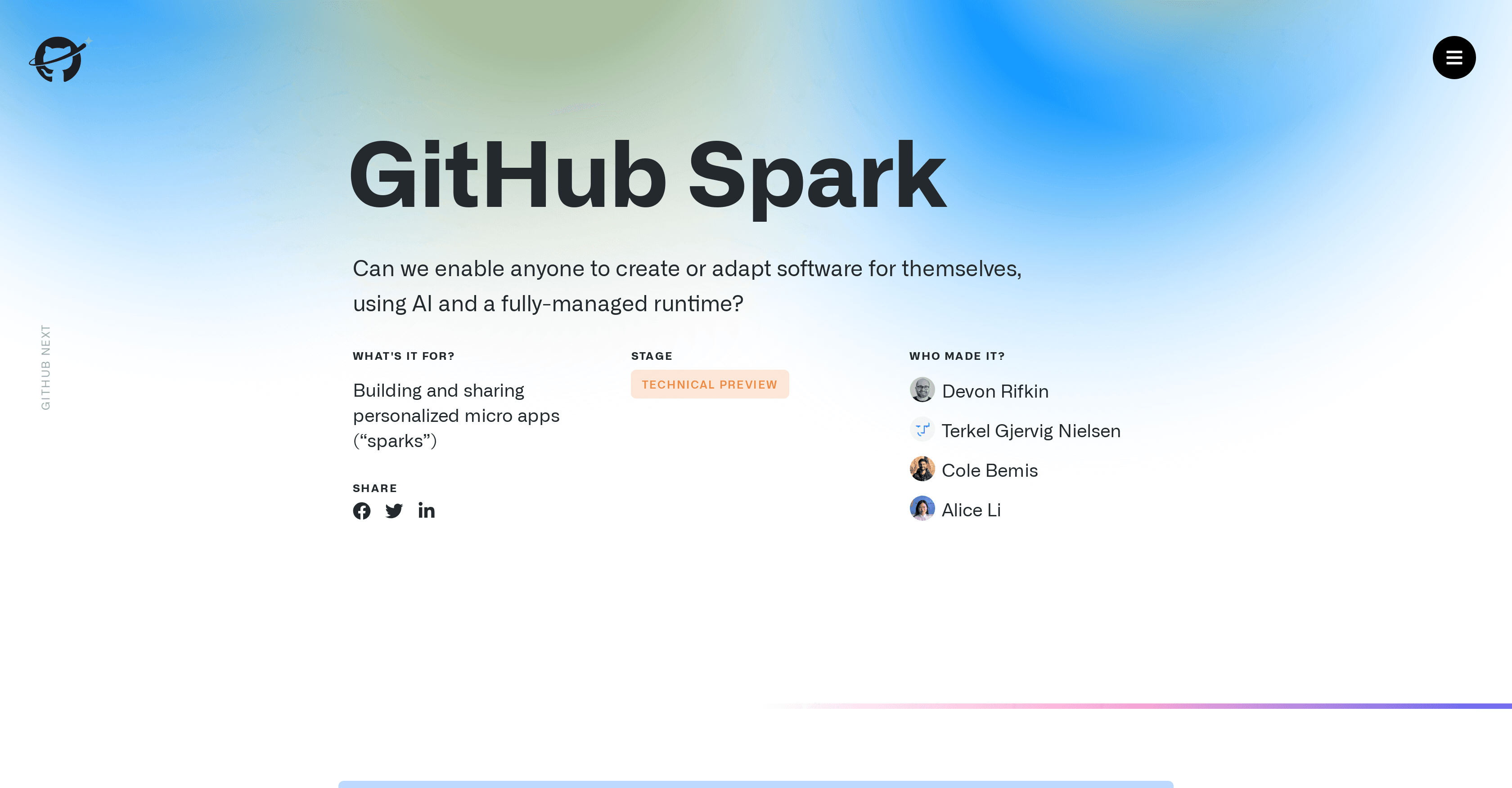 GitHub Spark screenshot
