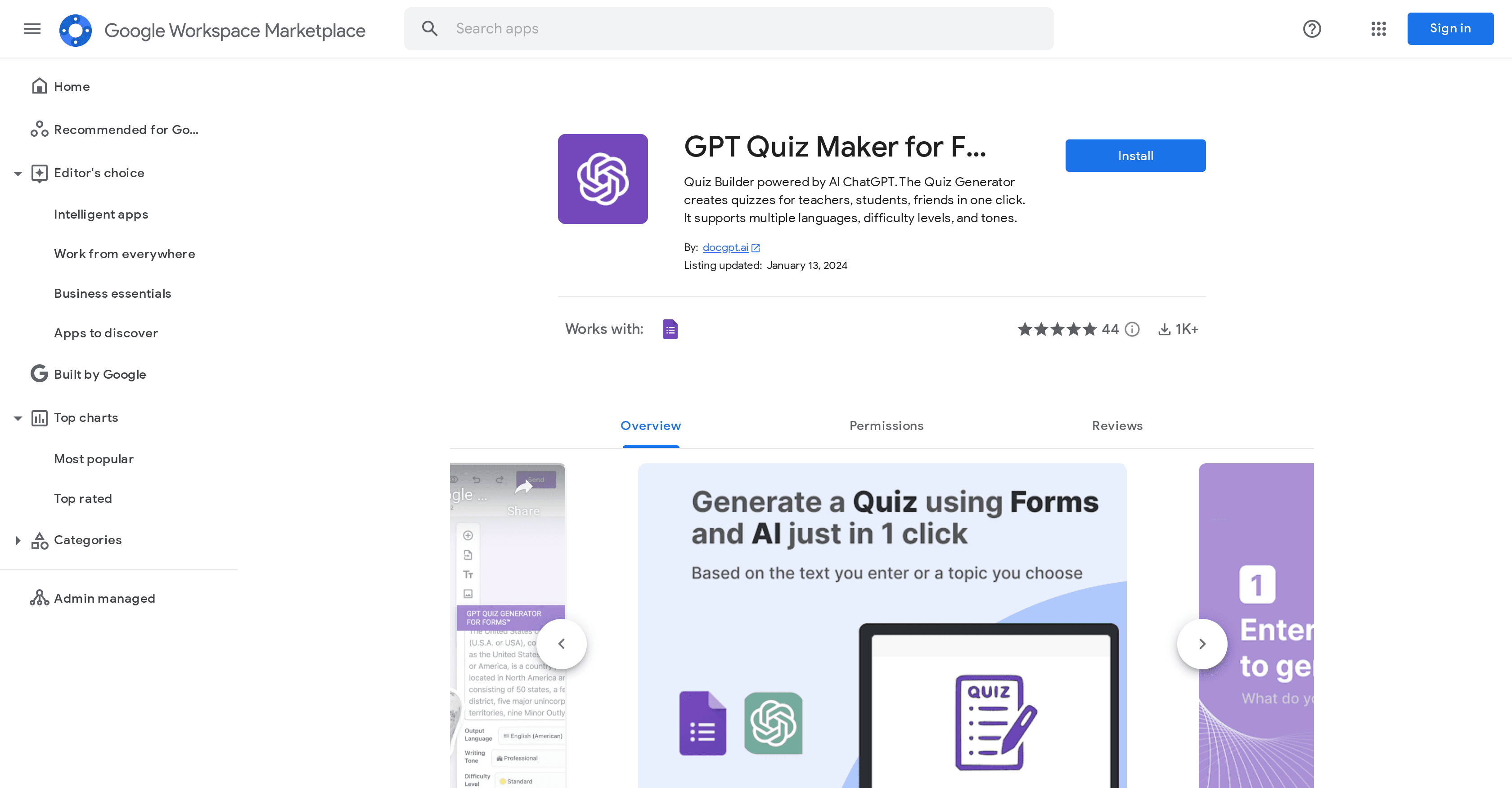GPT Quiz Maker screenshot