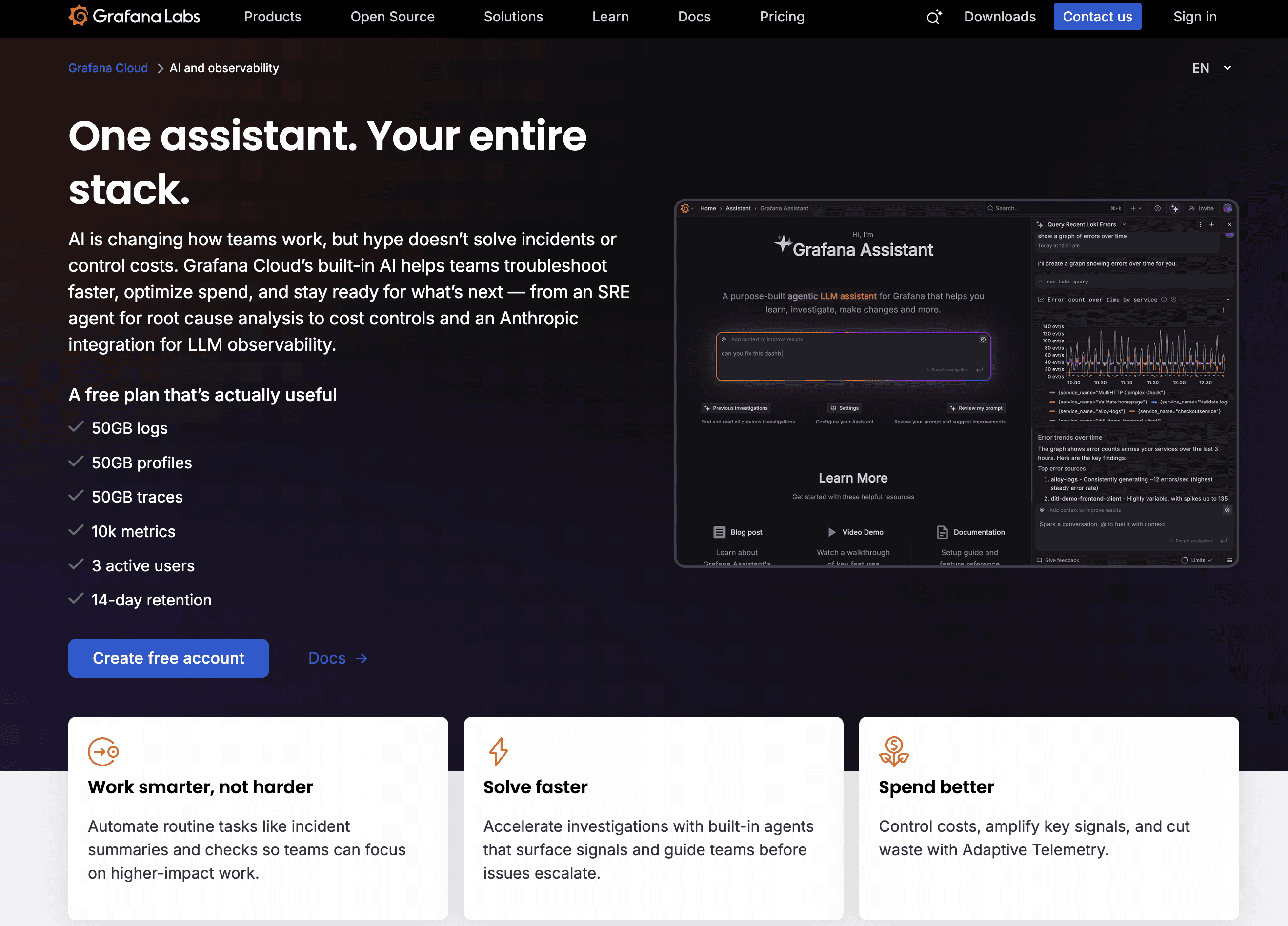 Grafana Assistant screenshot