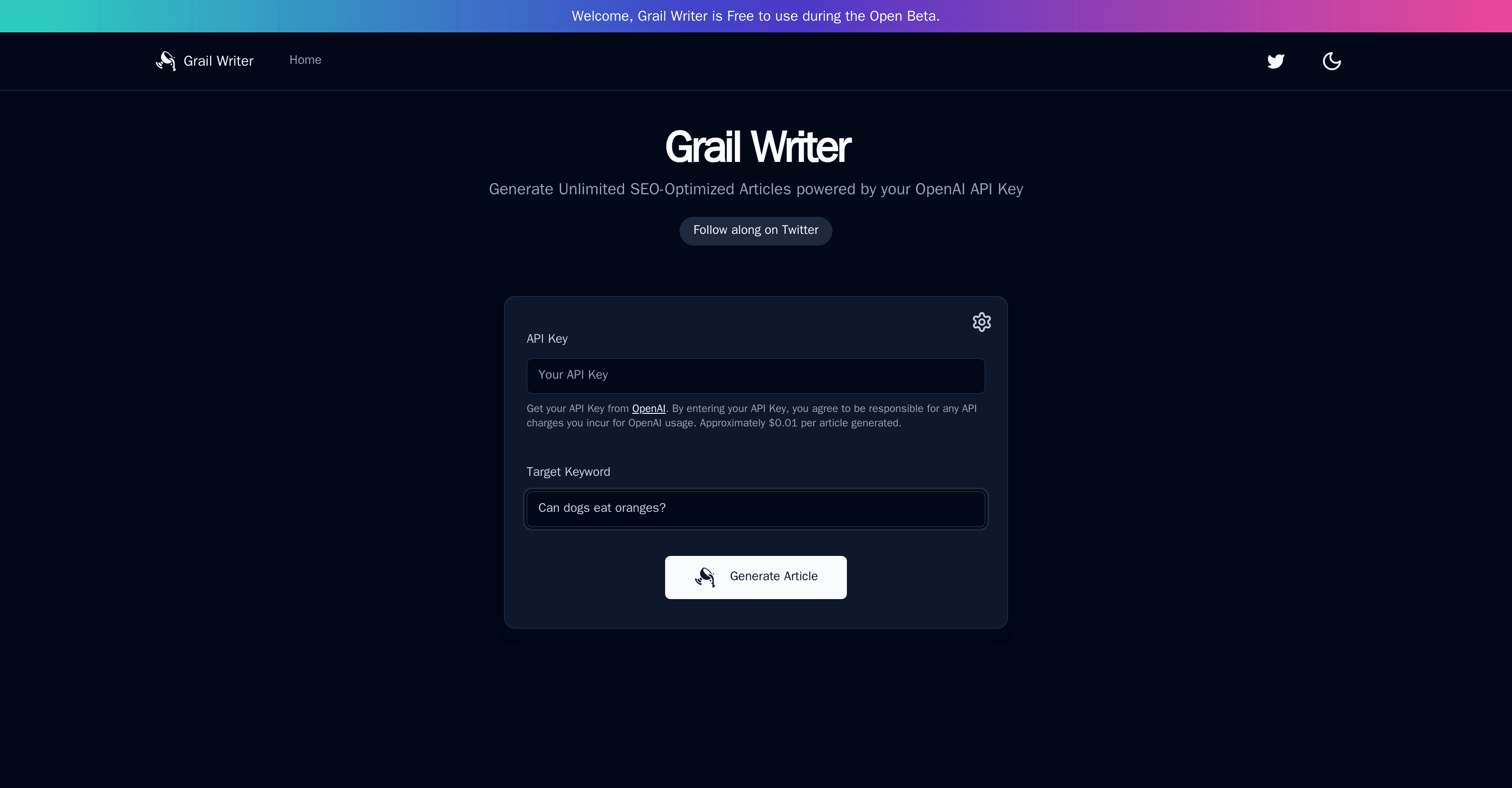 Grail Writer screenshot