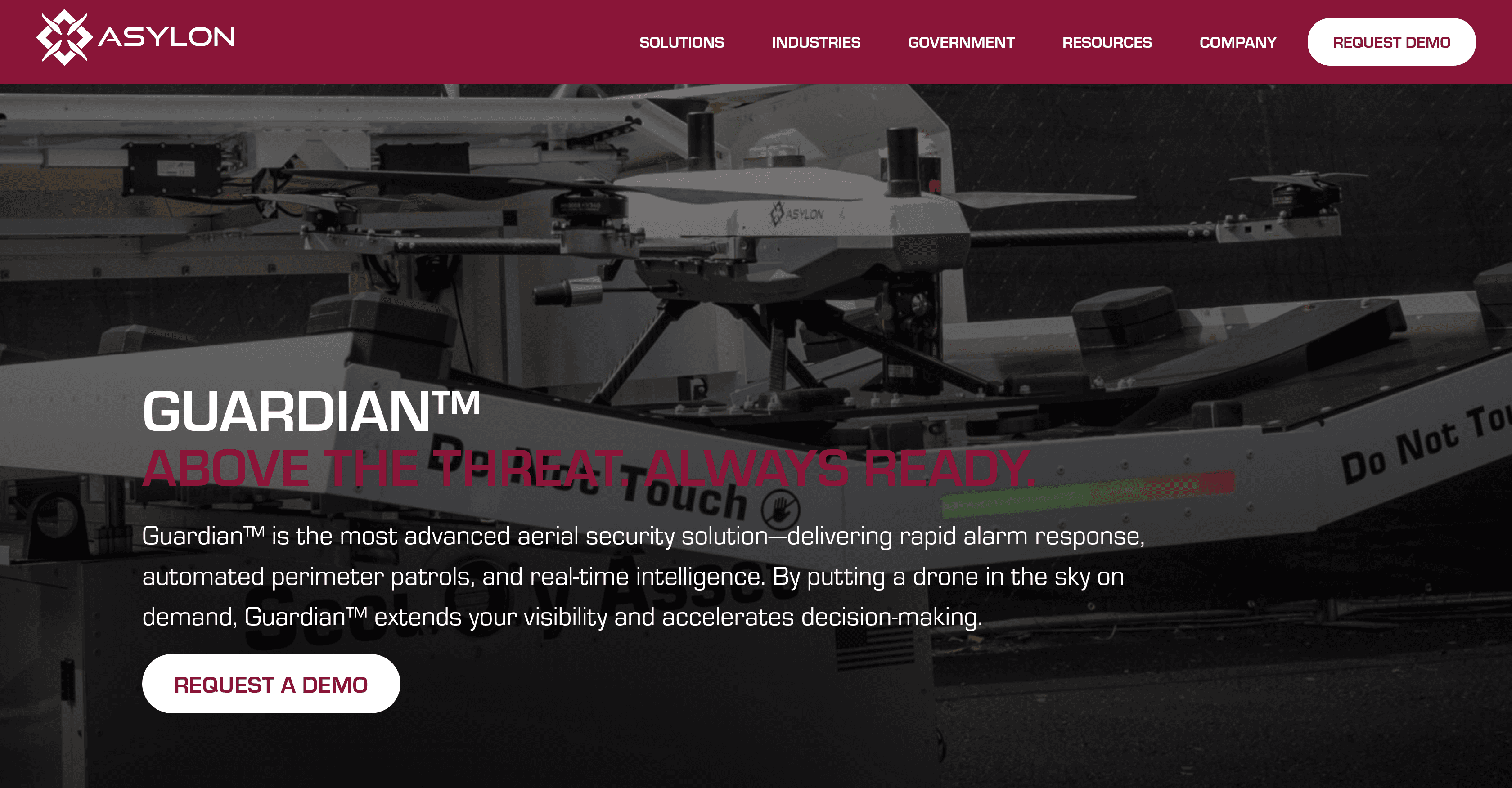 Guardian Security Drone | Asylon Robotics screenshot