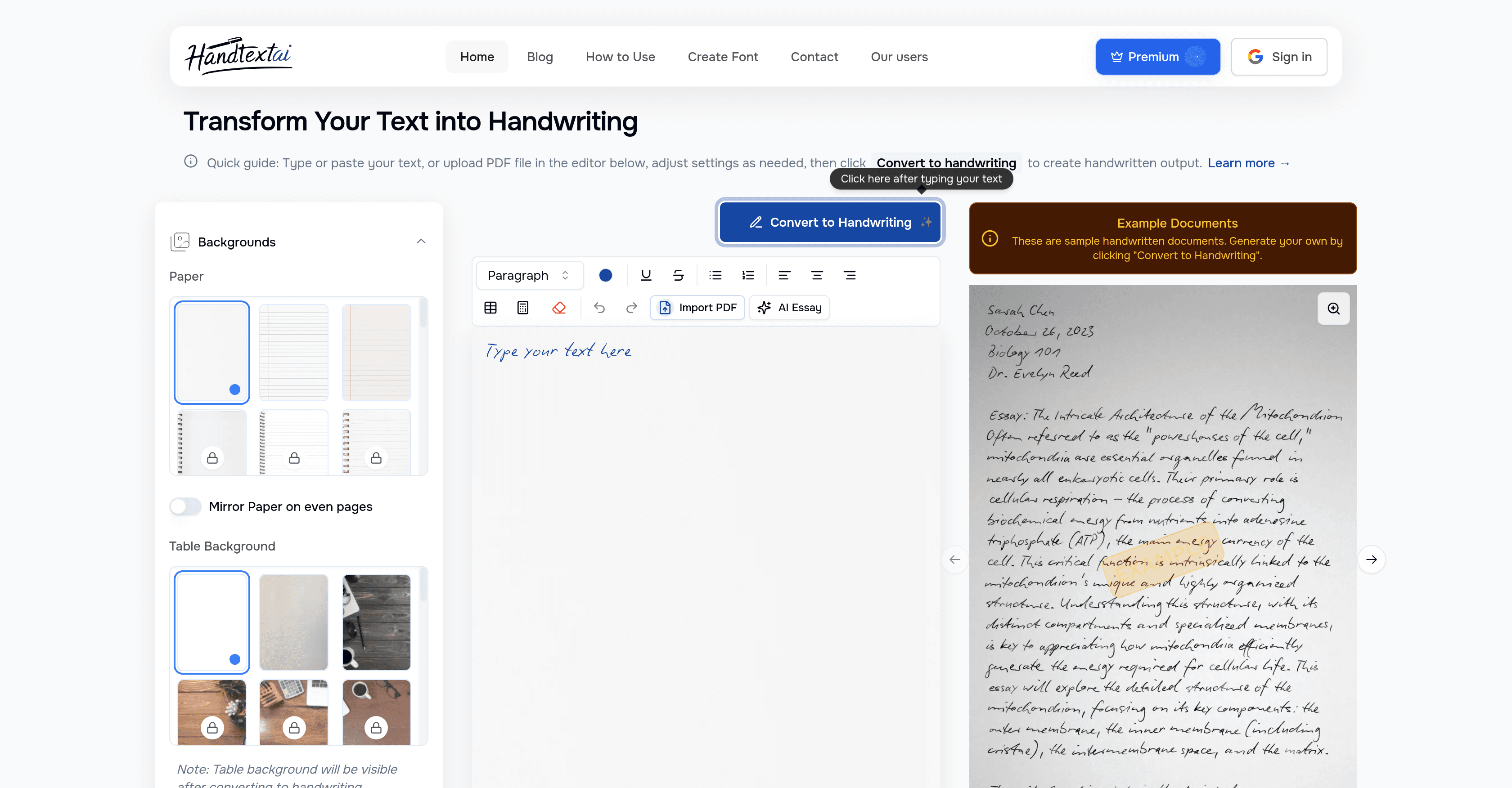 HandtextAI screenshot