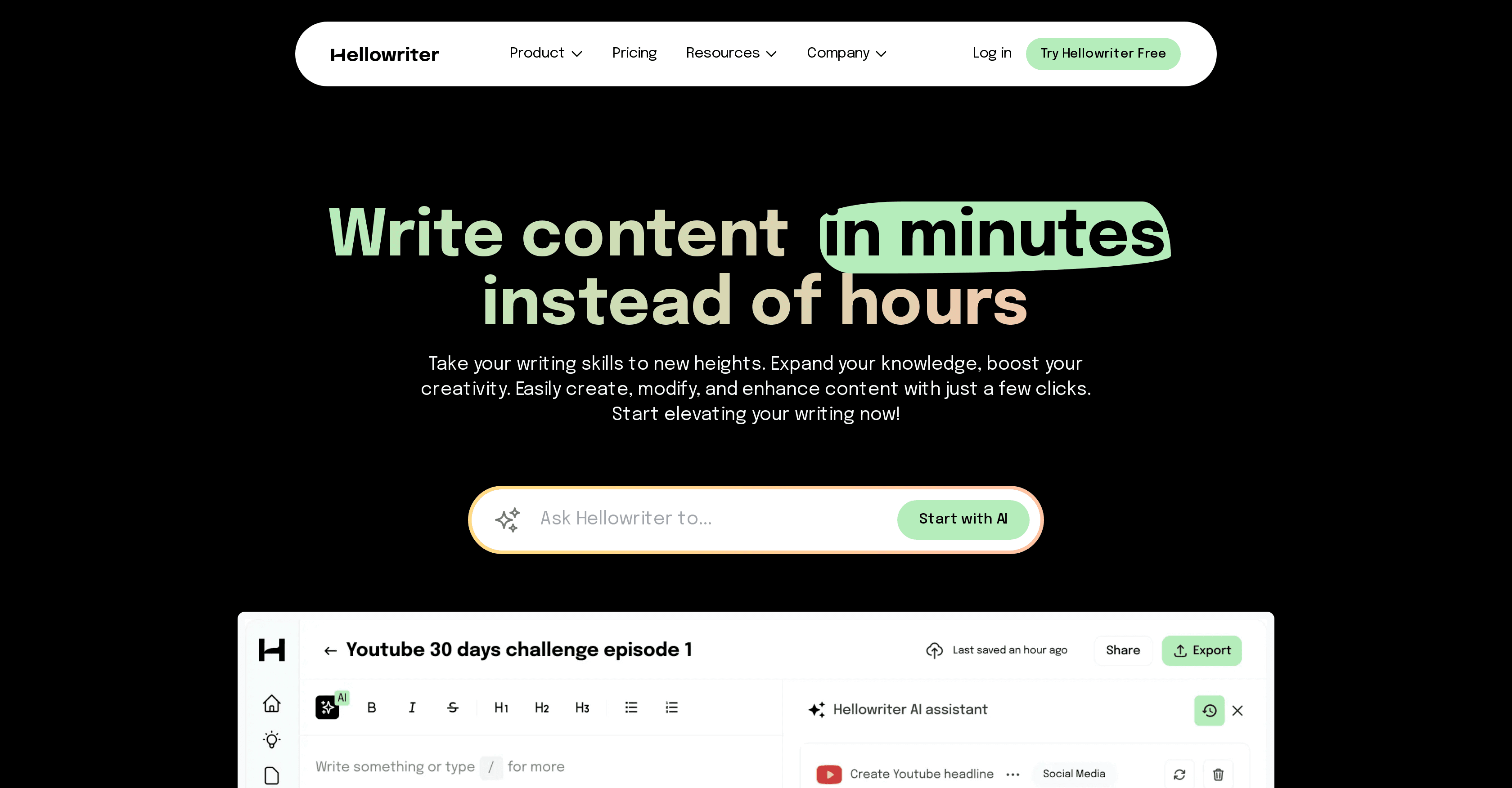 Hellowriter screenshot