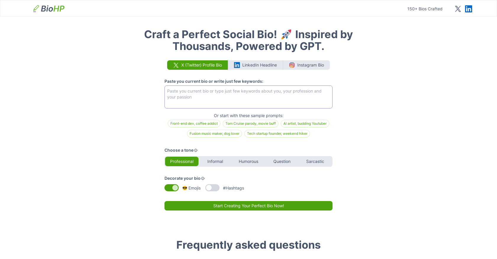 HighPerformr Social Bio screenshot