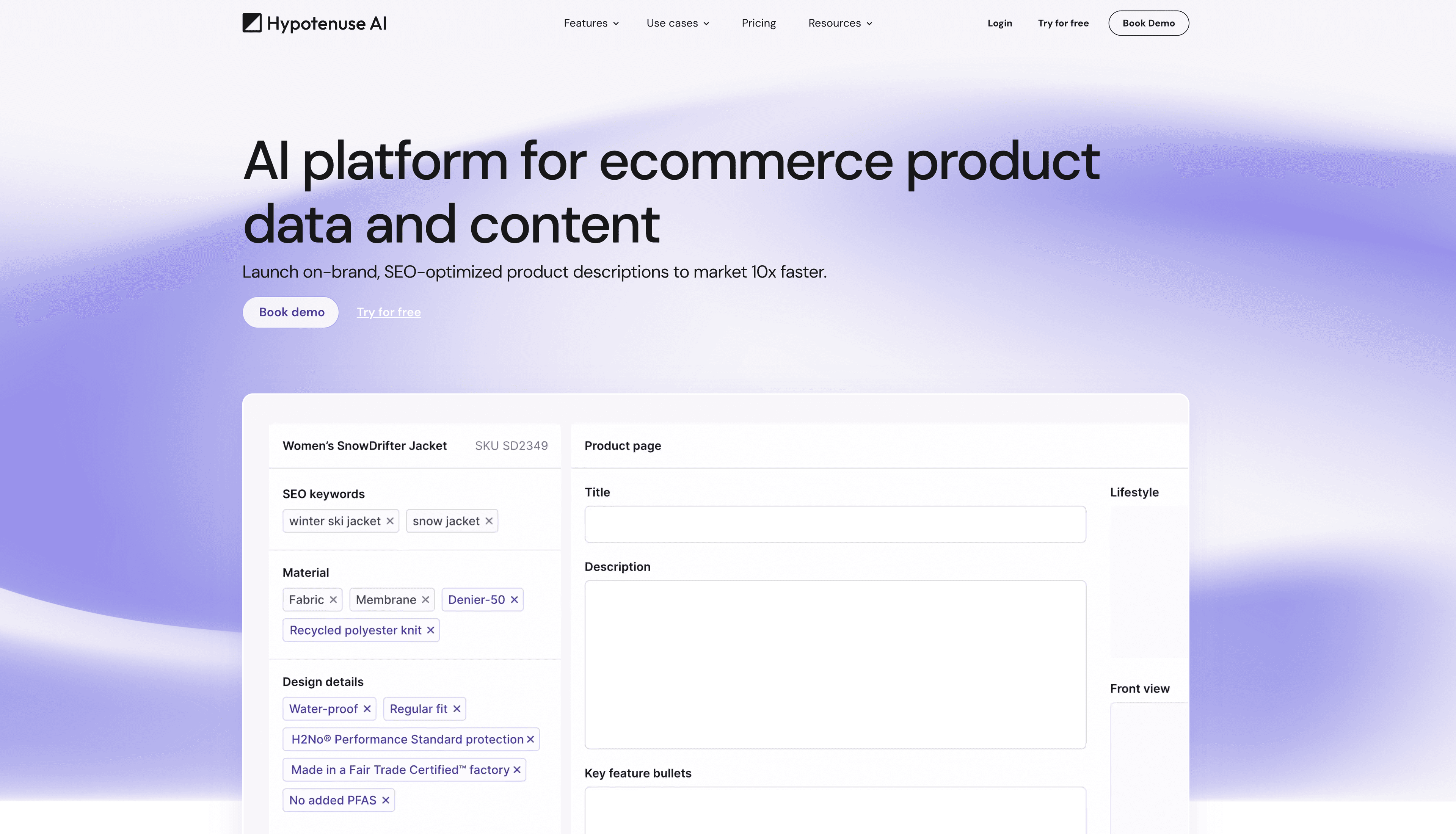 Hypotenuse AI screenshot