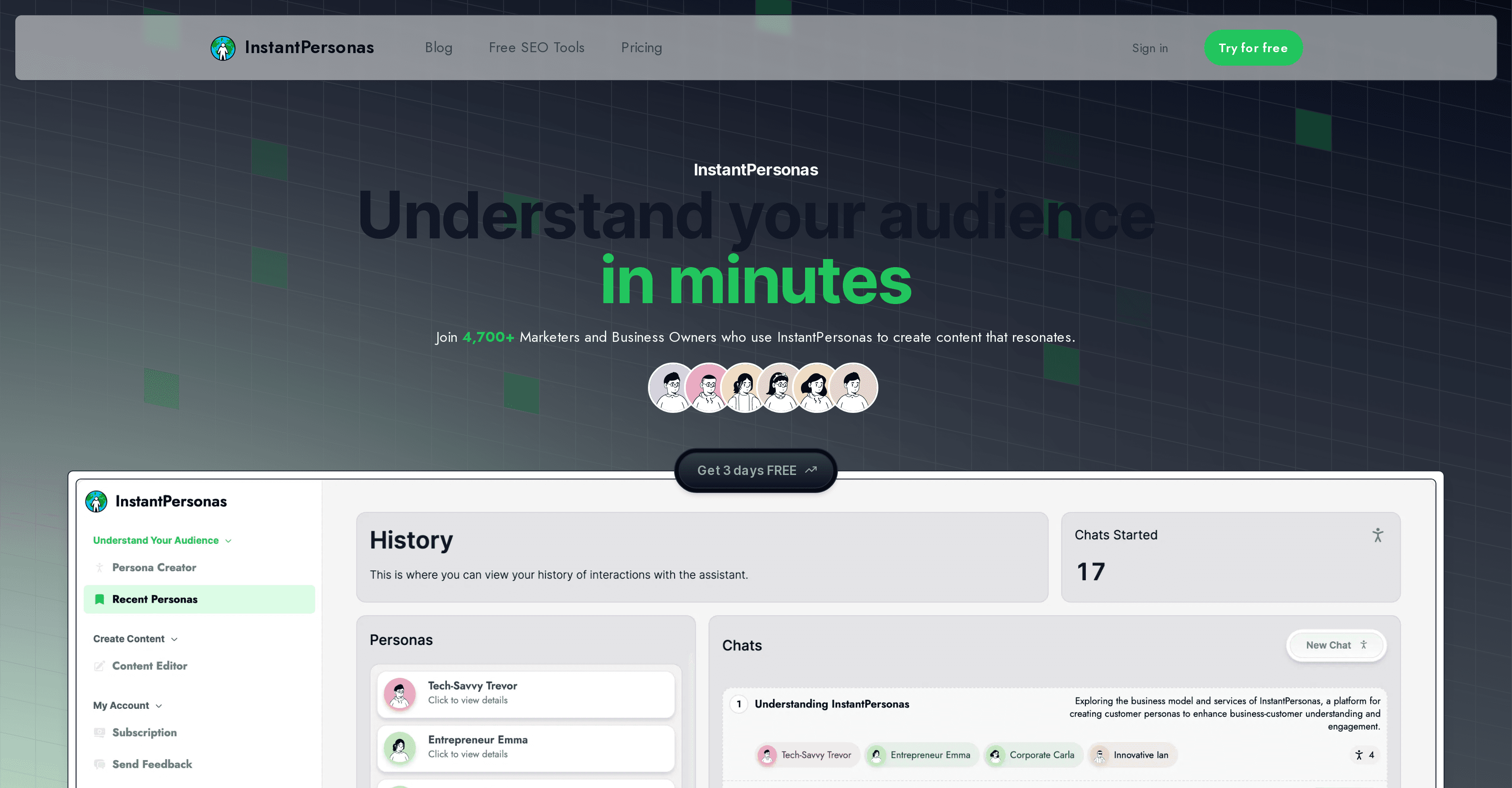 InstantPersonas screenshot