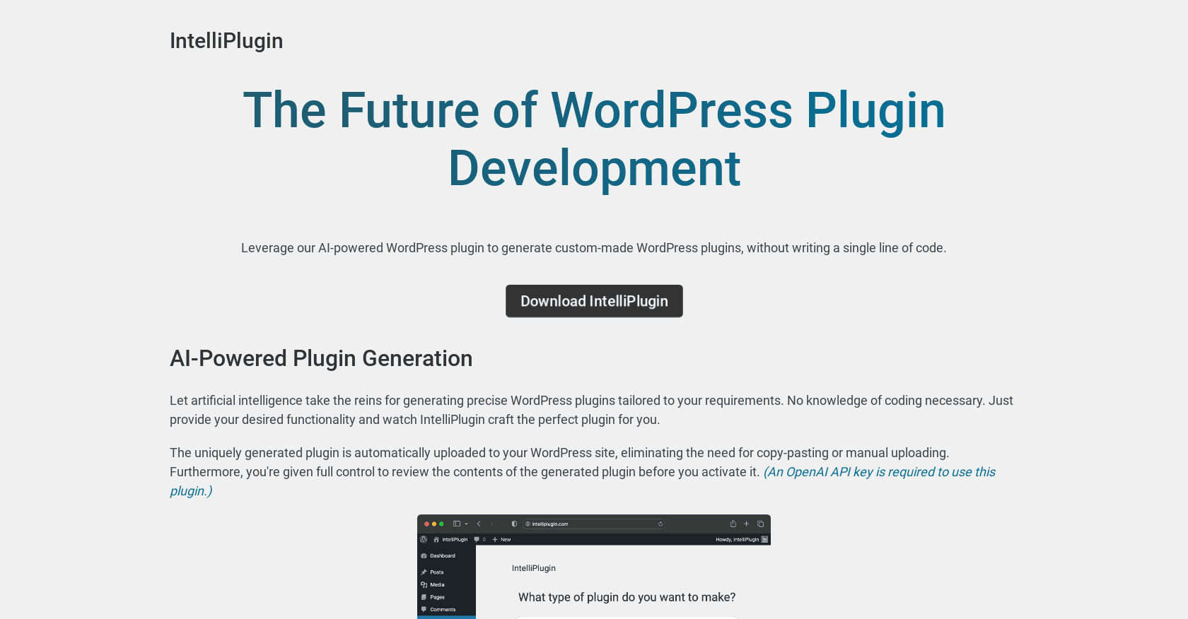 IntelliPlugin screenshot