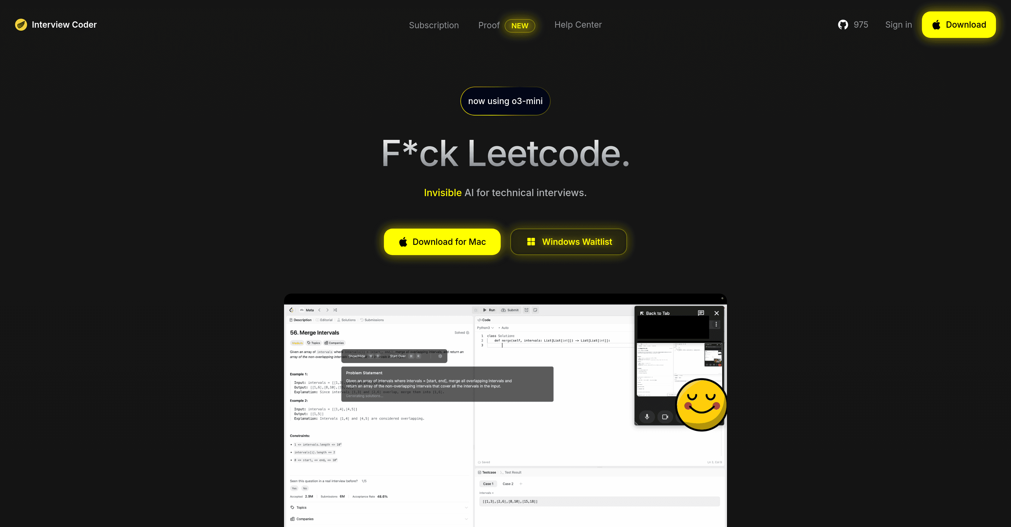 Interview Coder screenshot