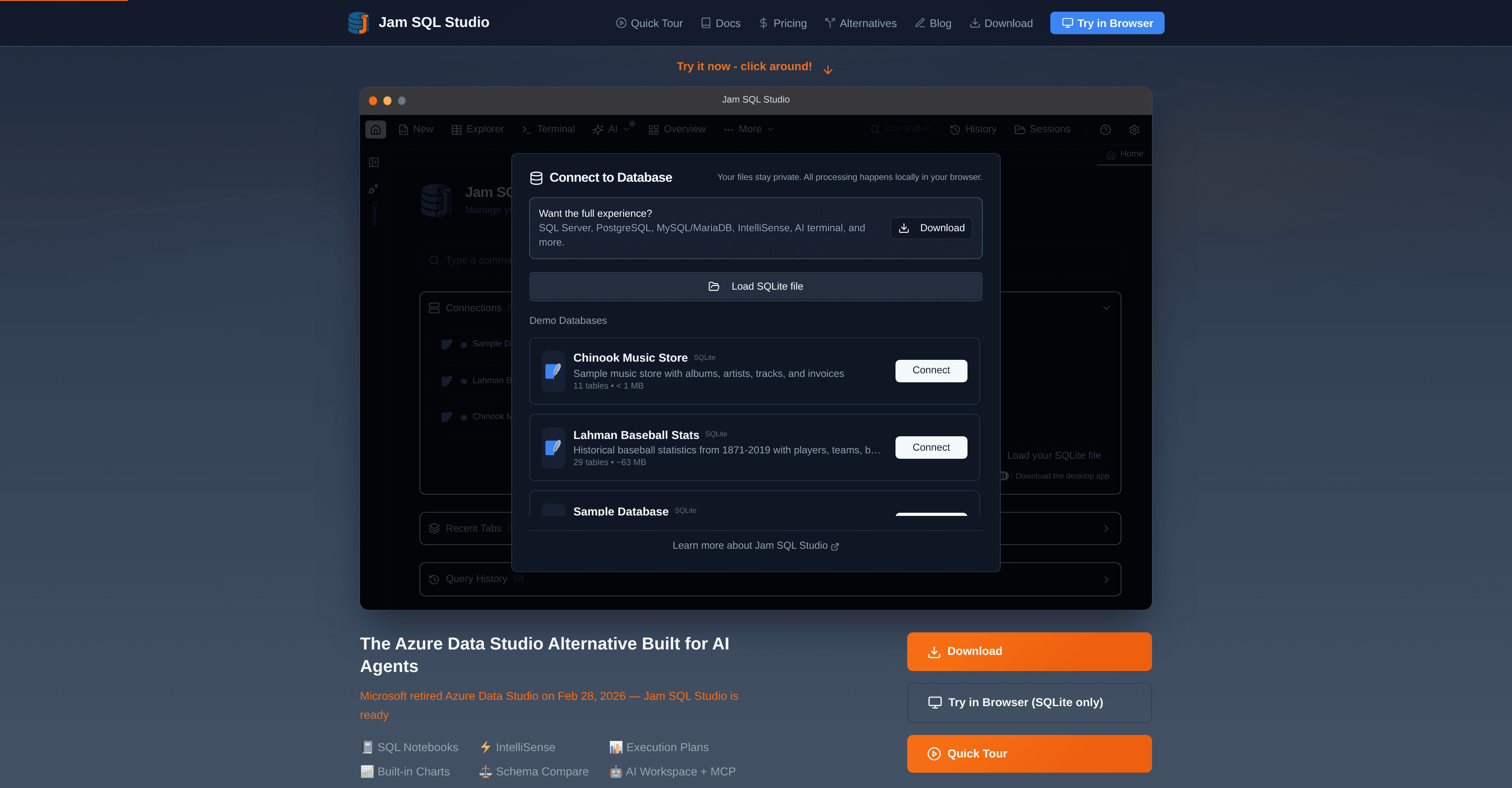 Jam SQL Studio screenshot