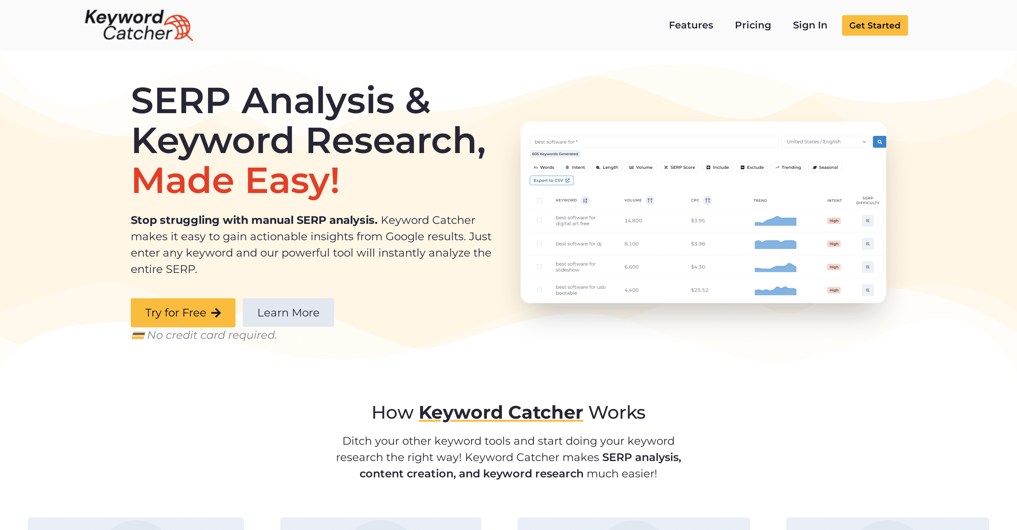 Keyword Catcher screenshot