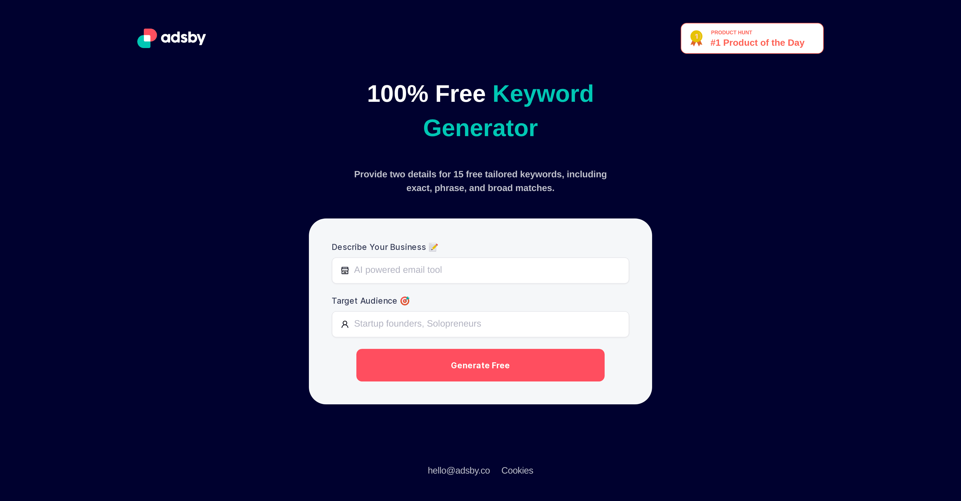 Keyword Generator by AdsBy screenshot