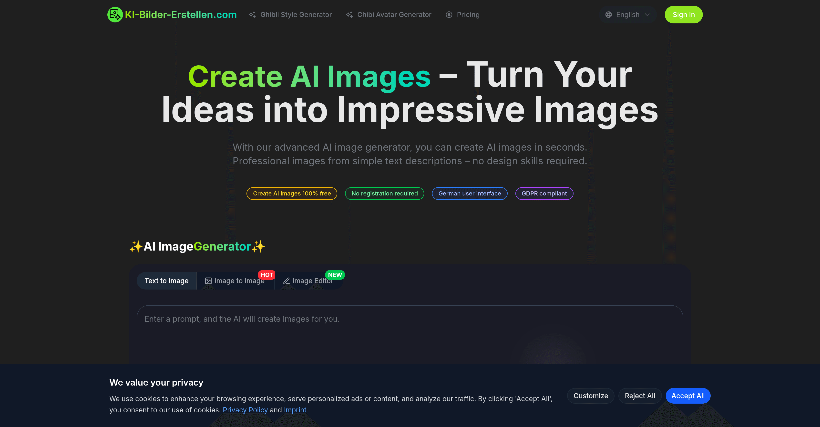 KI-Bilder-Erstellen.com screenshot