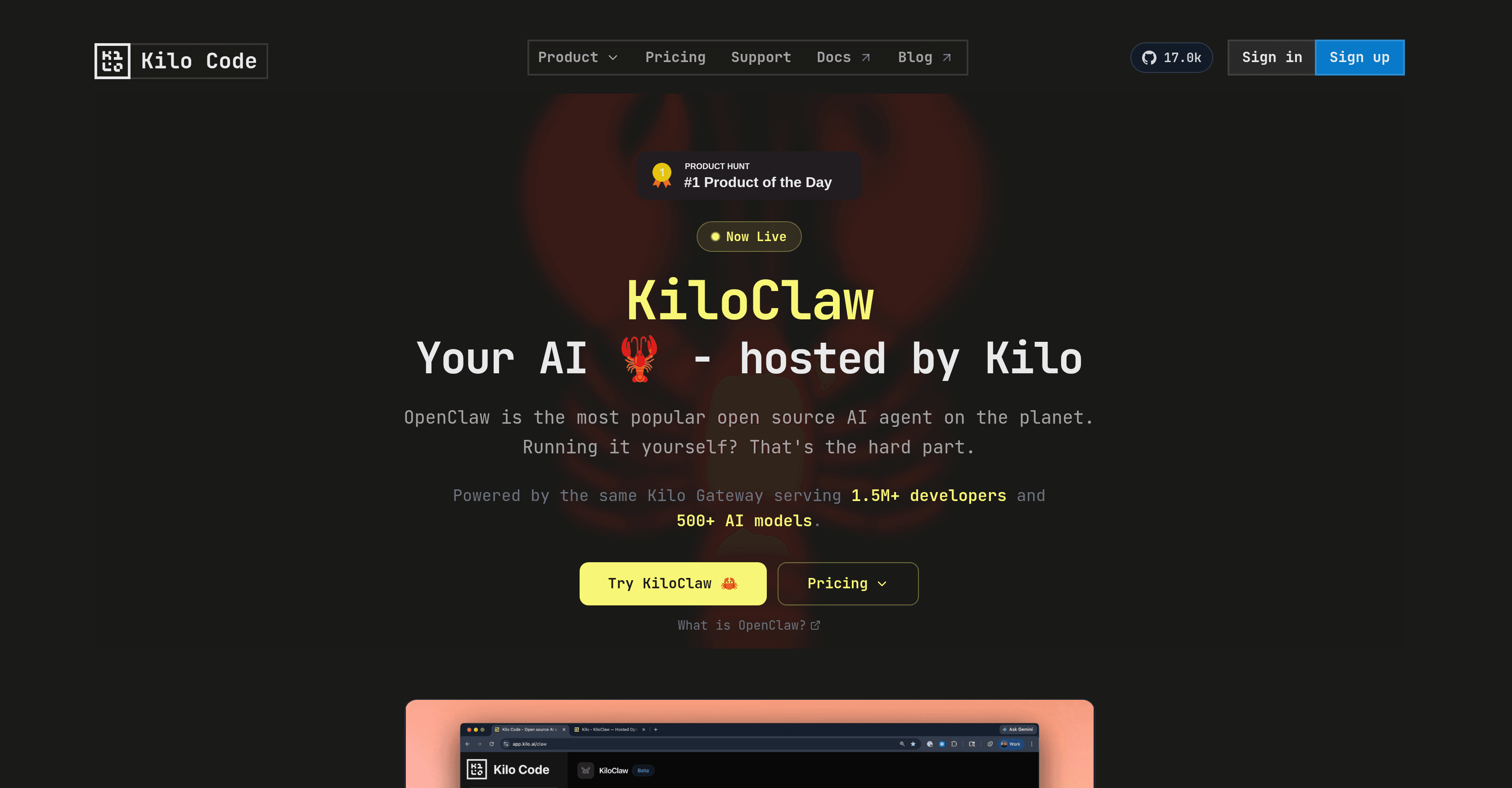 KiloClaw screenshot
