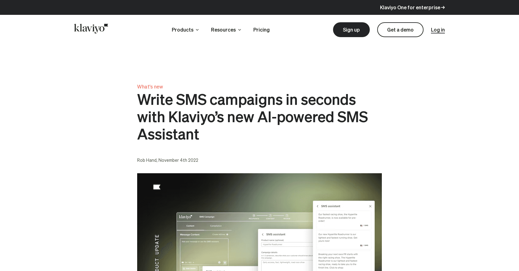 Klaviyo SMS Assistant screenshot