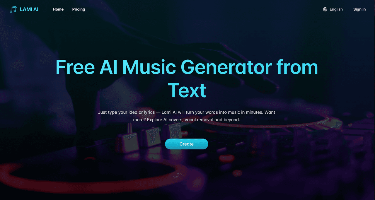 Lami AI Music Generator screenshot