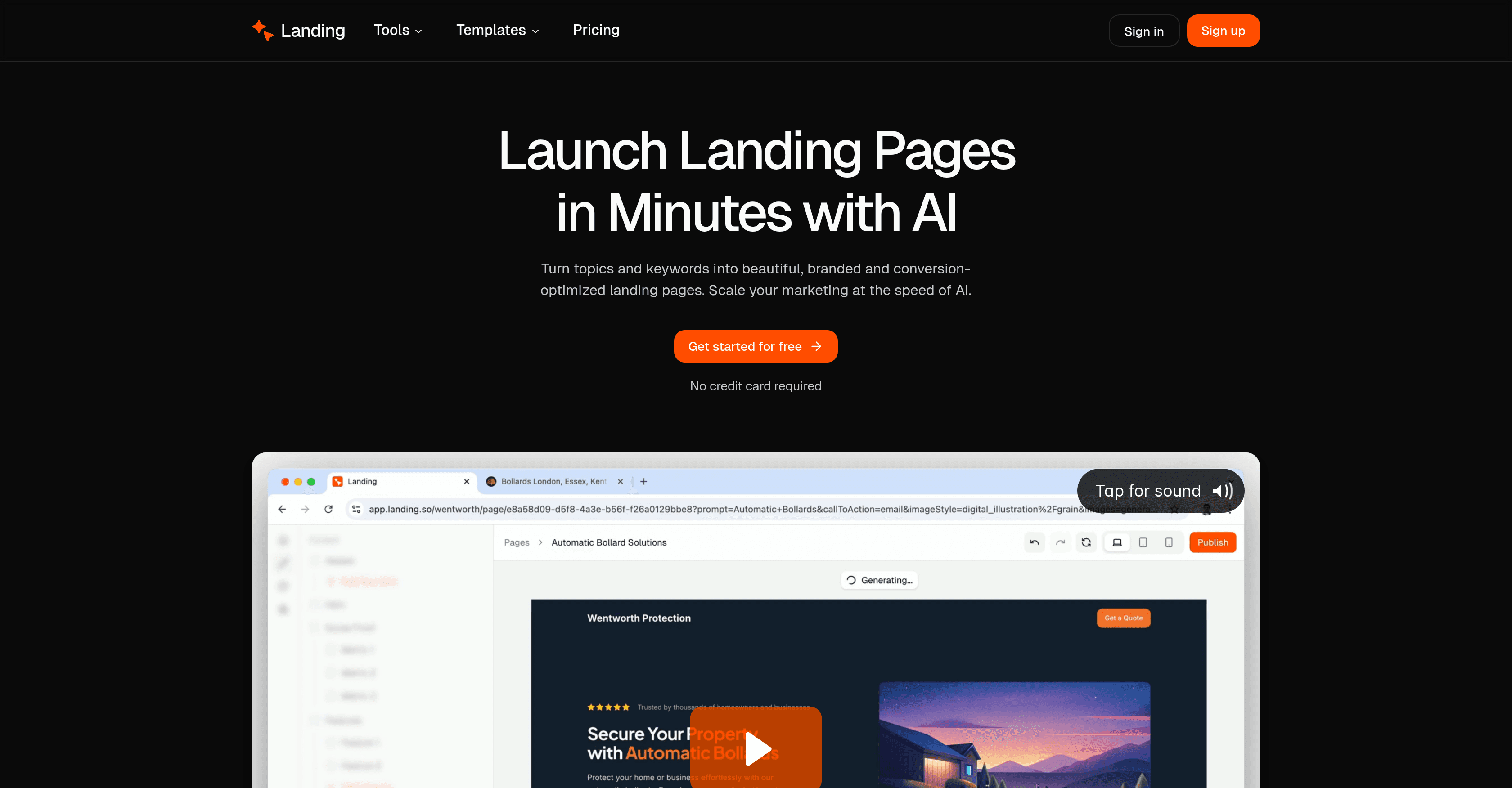 Landing.so screenshot