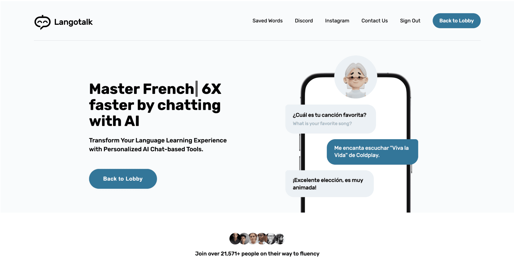 Langotalk screenshot