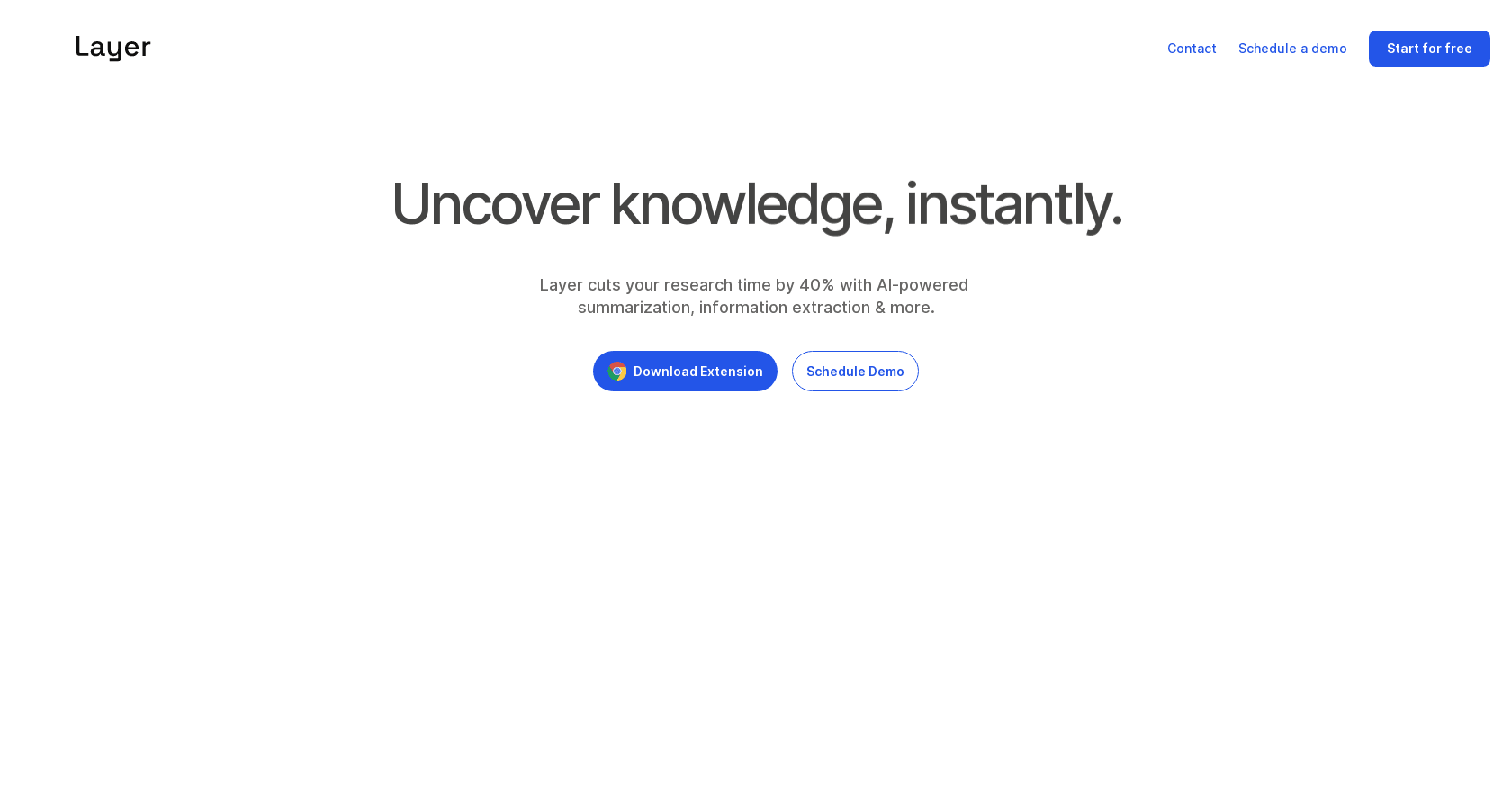Layer | AI research assistant screenshot