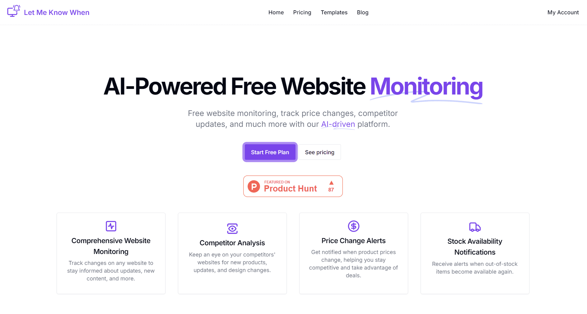 Let Me Know When screenshot