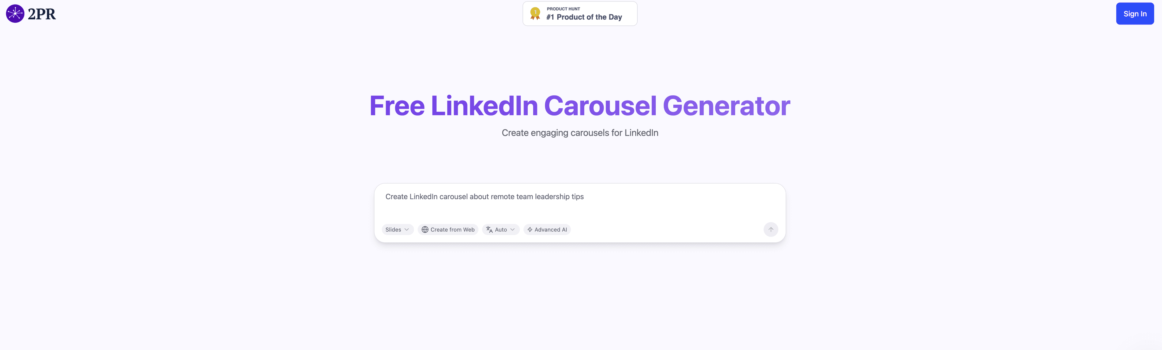 LinkedIn Carousel Generator by 2PR screenshot