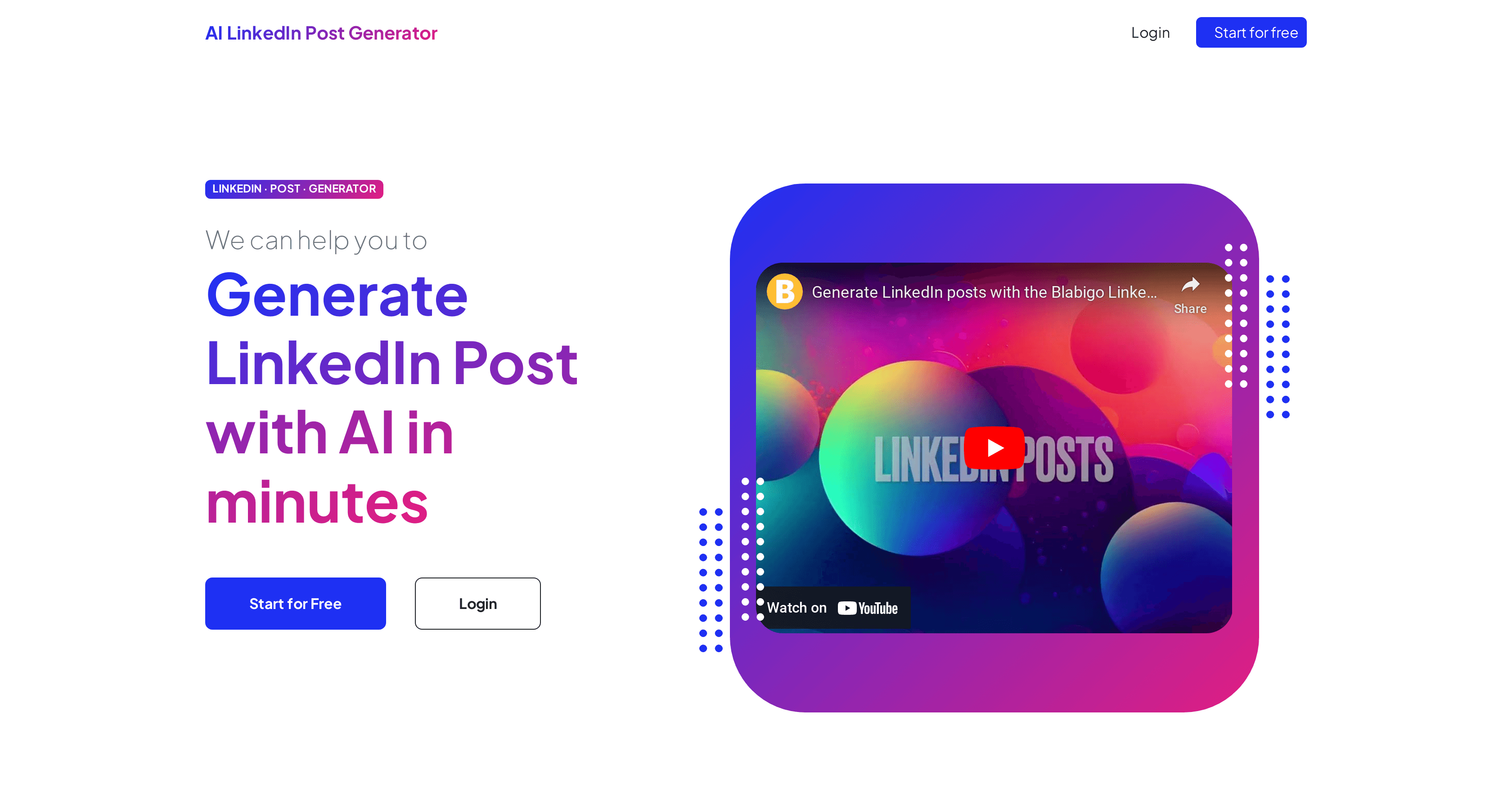 LinkedIn Post Generator AI screenshot