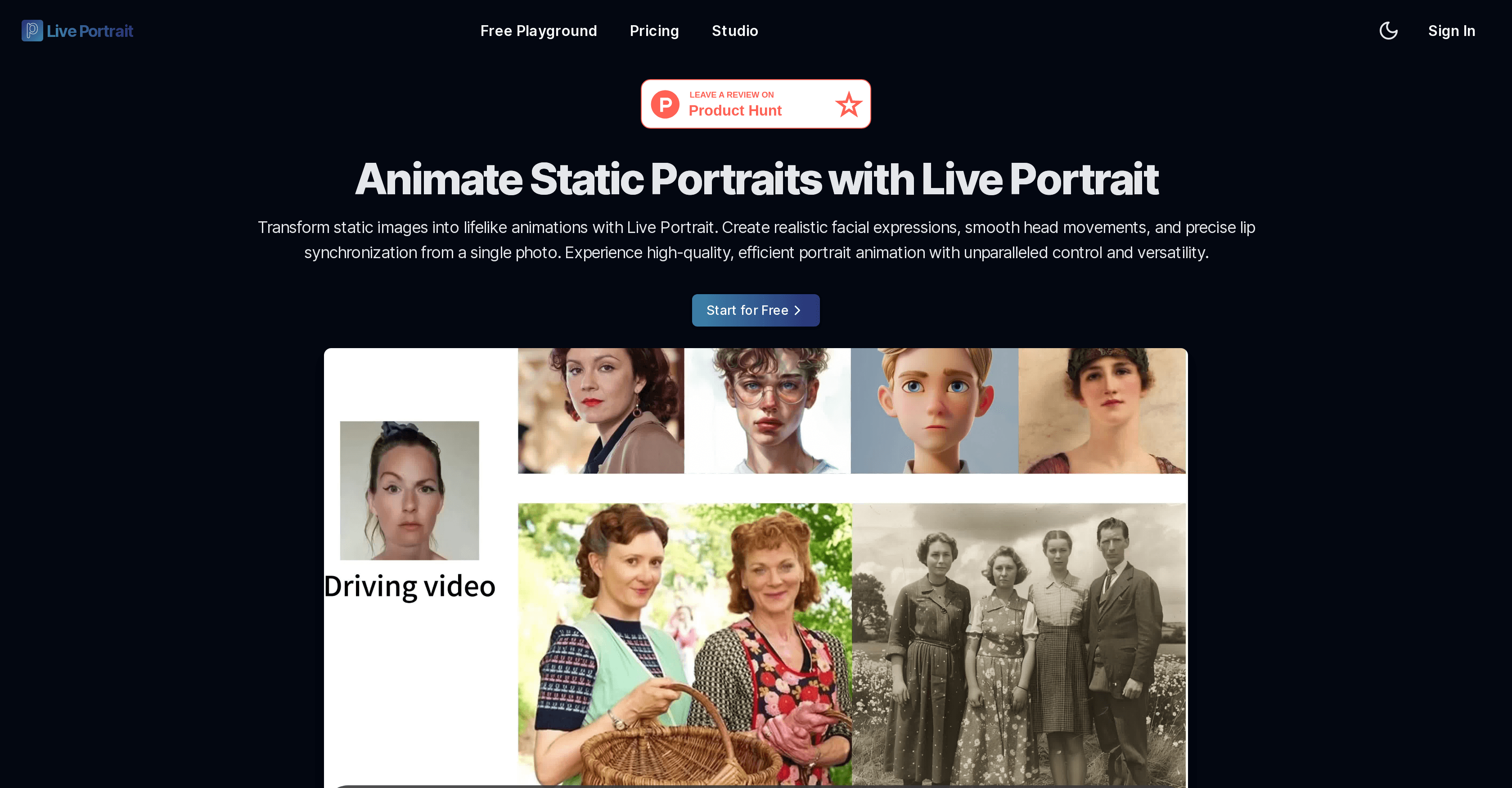 Live-Portrait.org screenshot