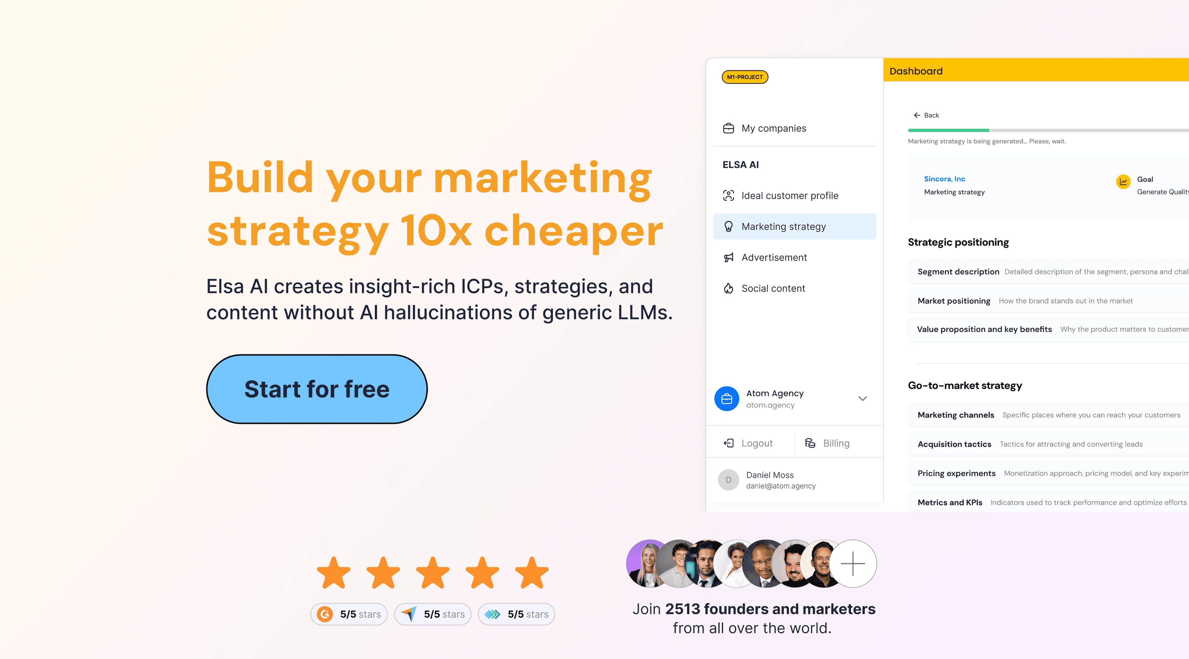 Marketing Assistant (Elsa AI) screenshot