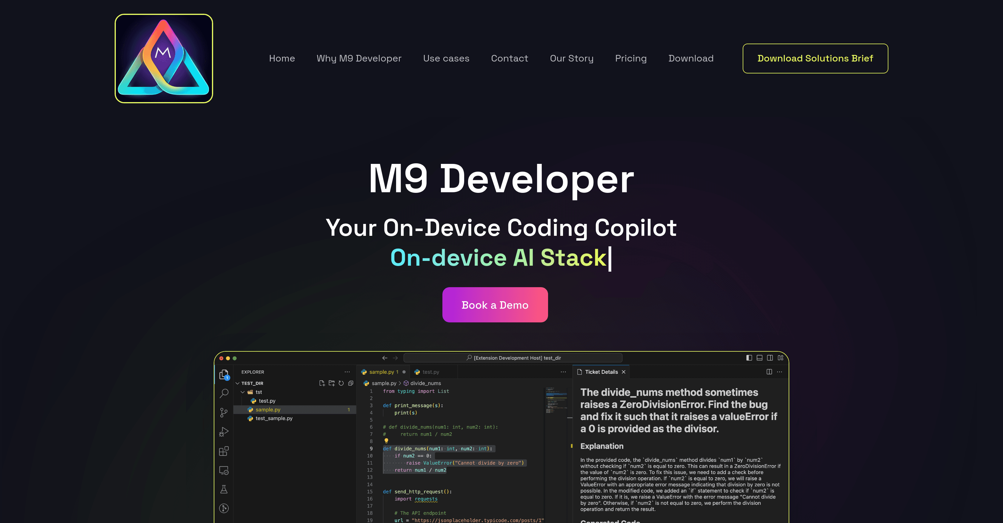 M9 Developer screenshot