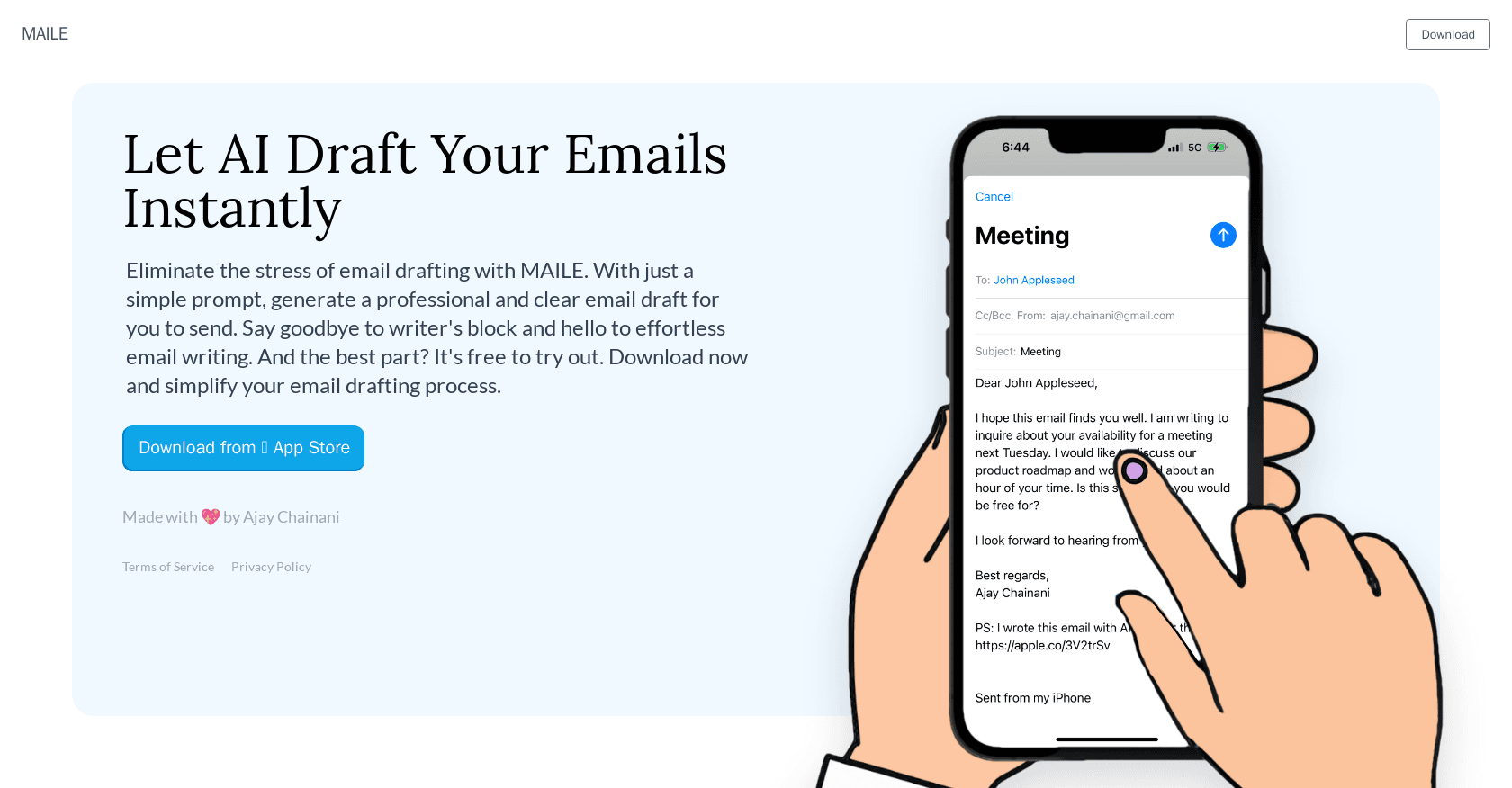 MAILE for iPhone screenshot