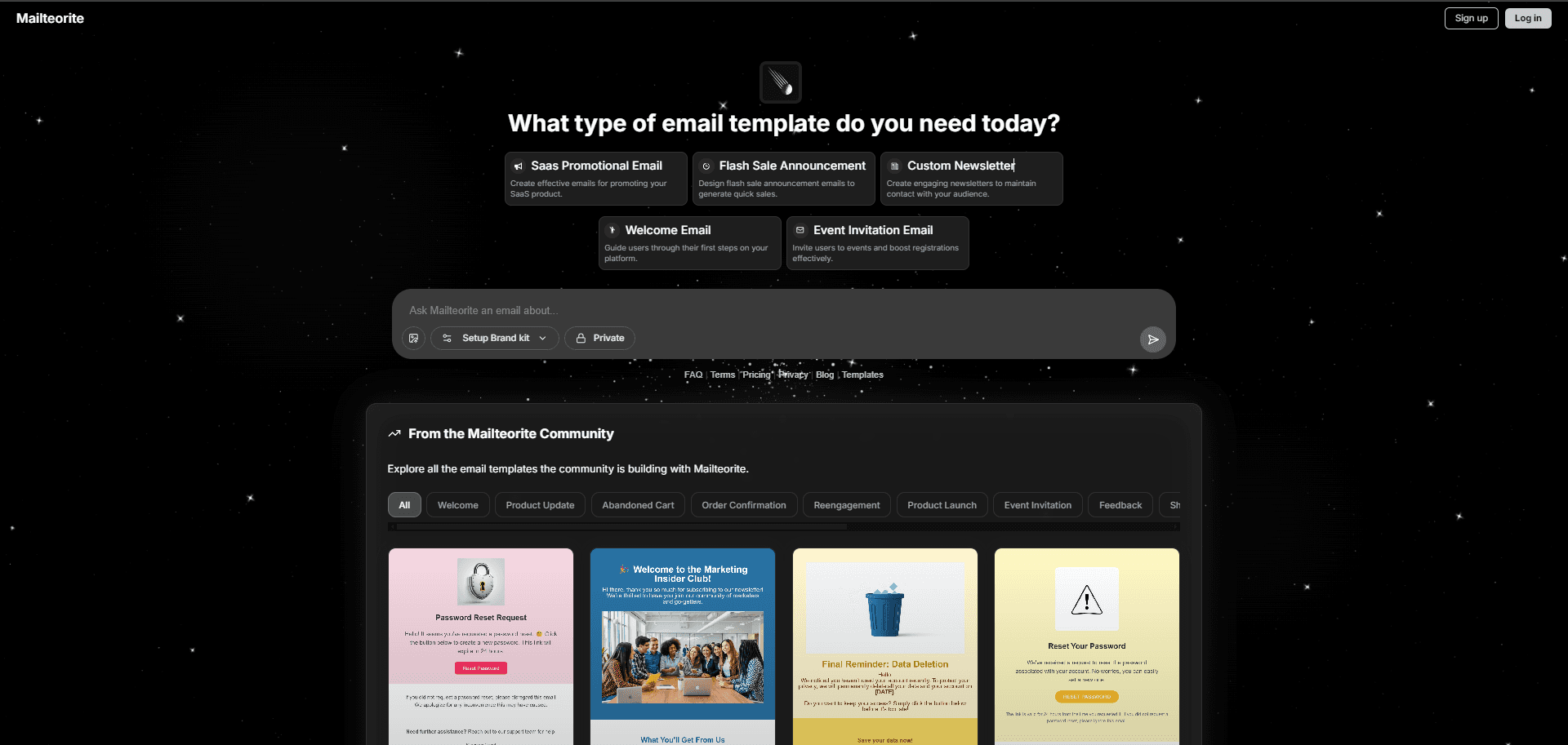 Mailteorite screenshot