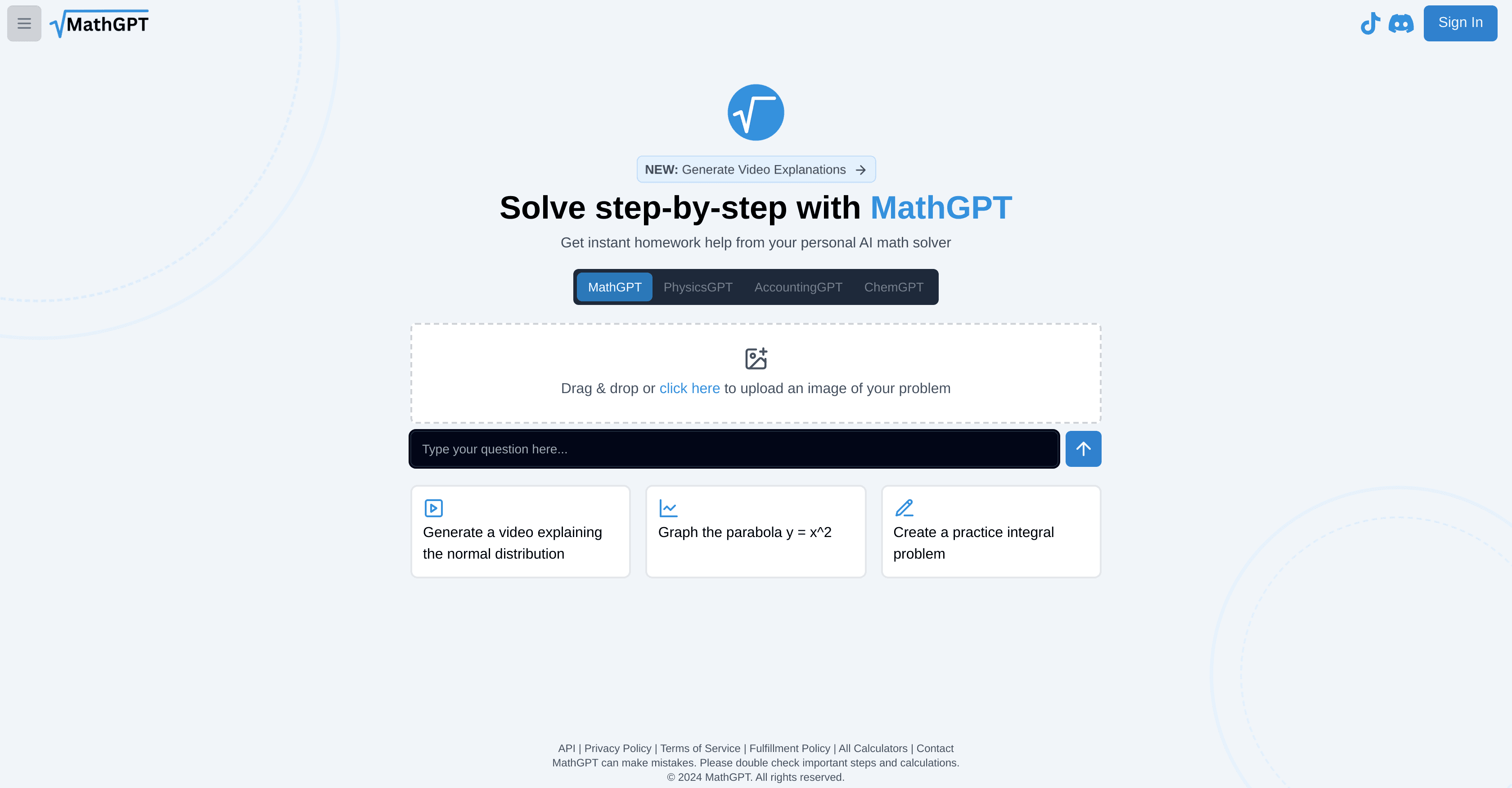 MathGPT screenshot