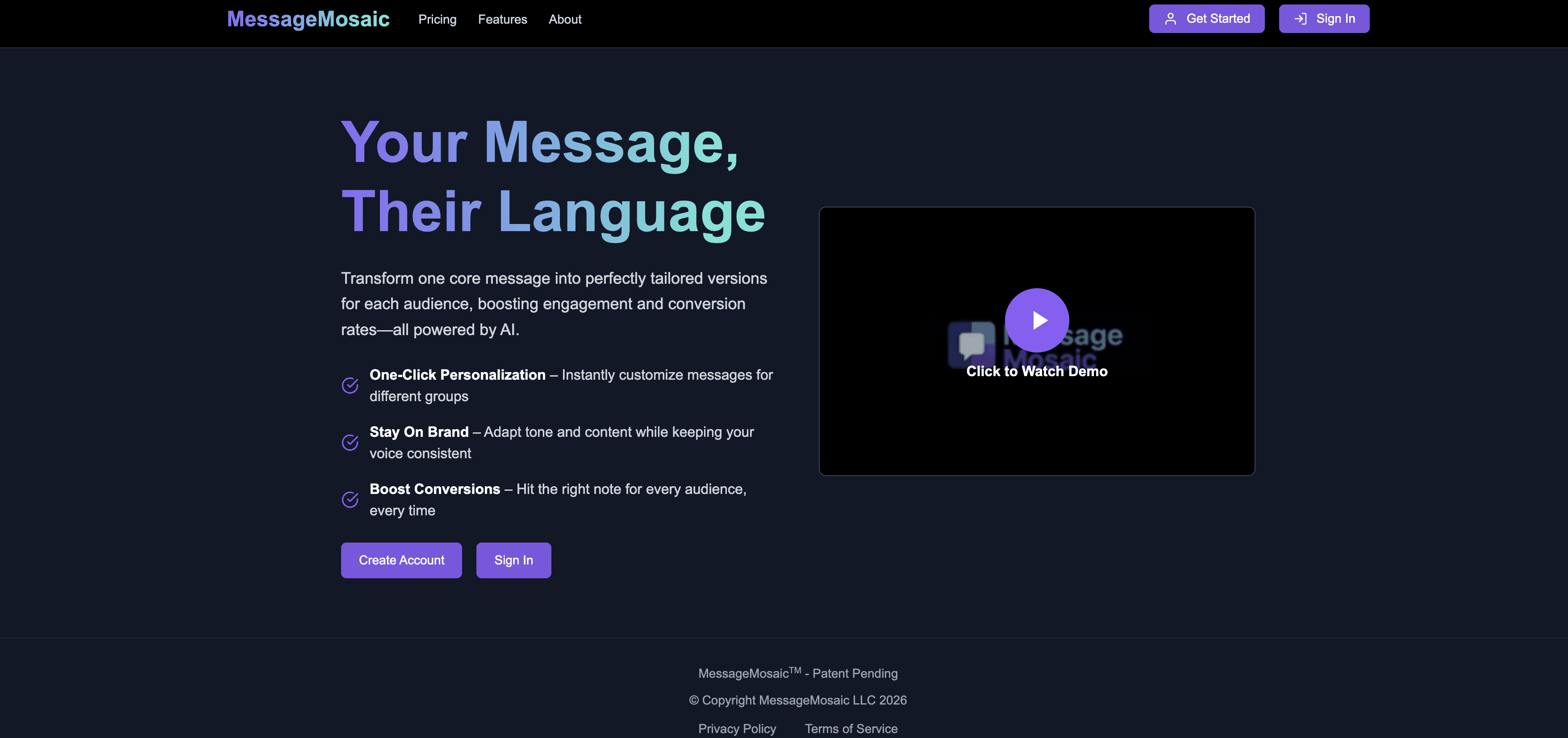 MessageMosaic screenshot