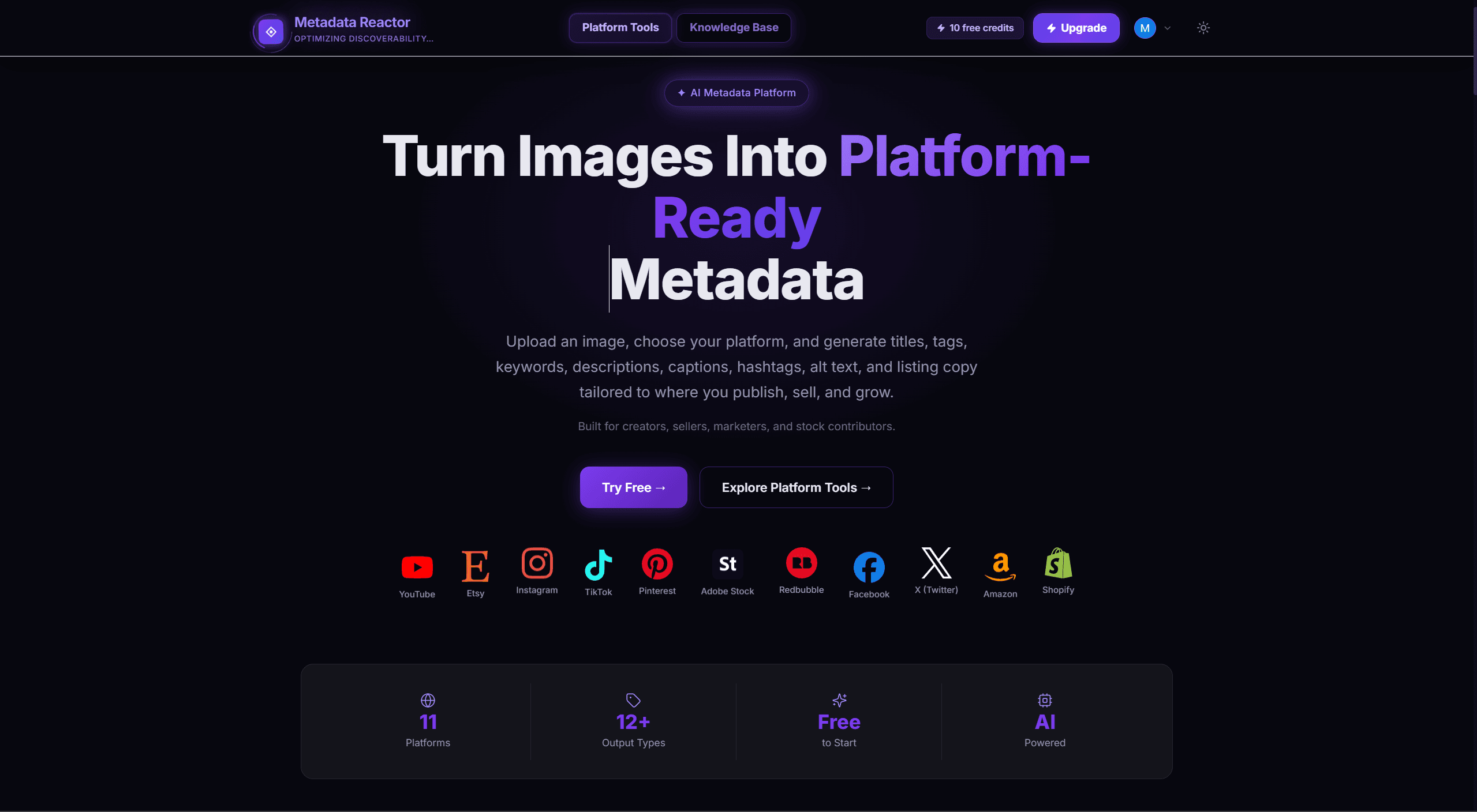 Metadata Reactor screenshot