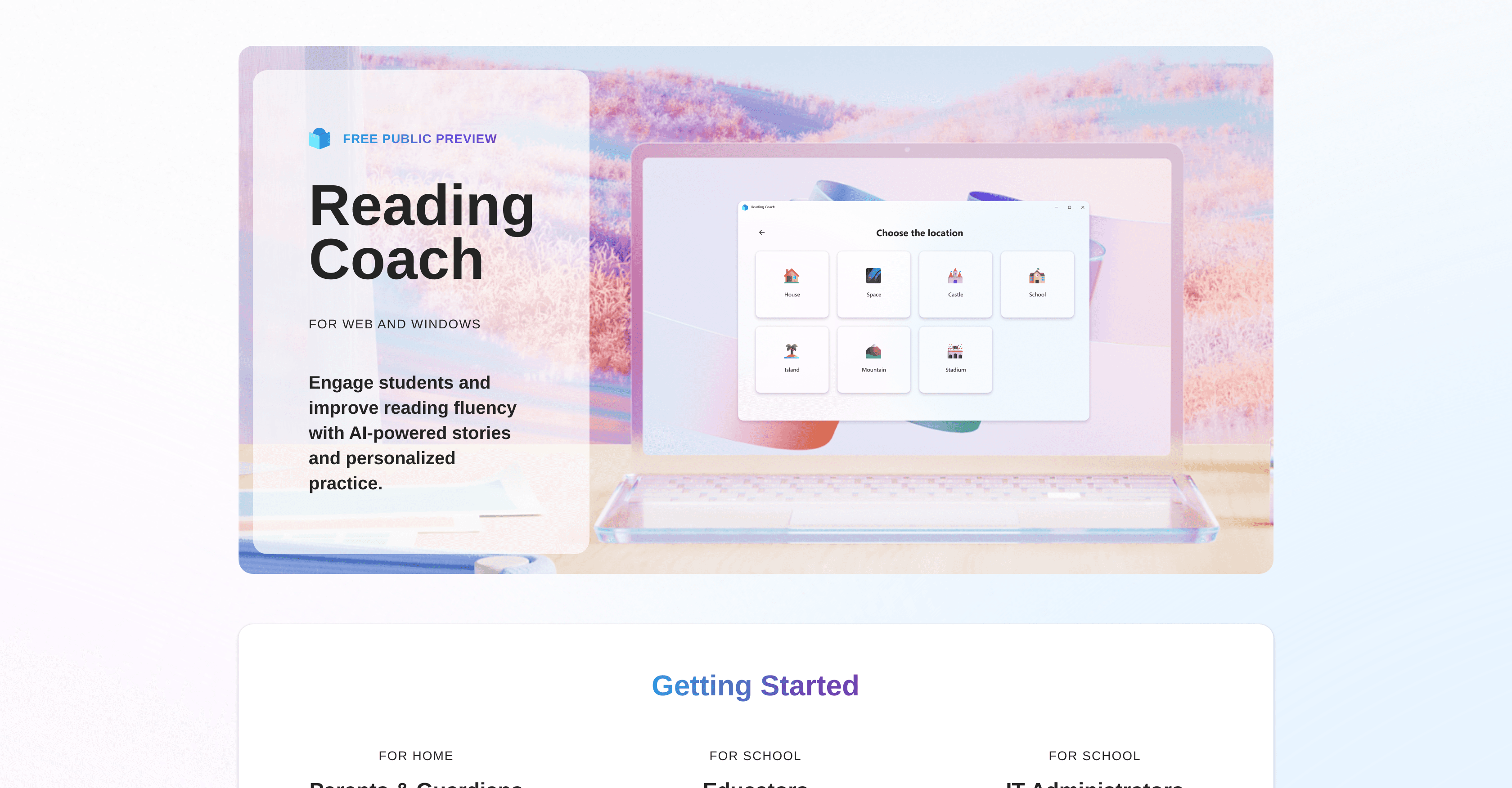 Microsoft Reading Coach screenshot