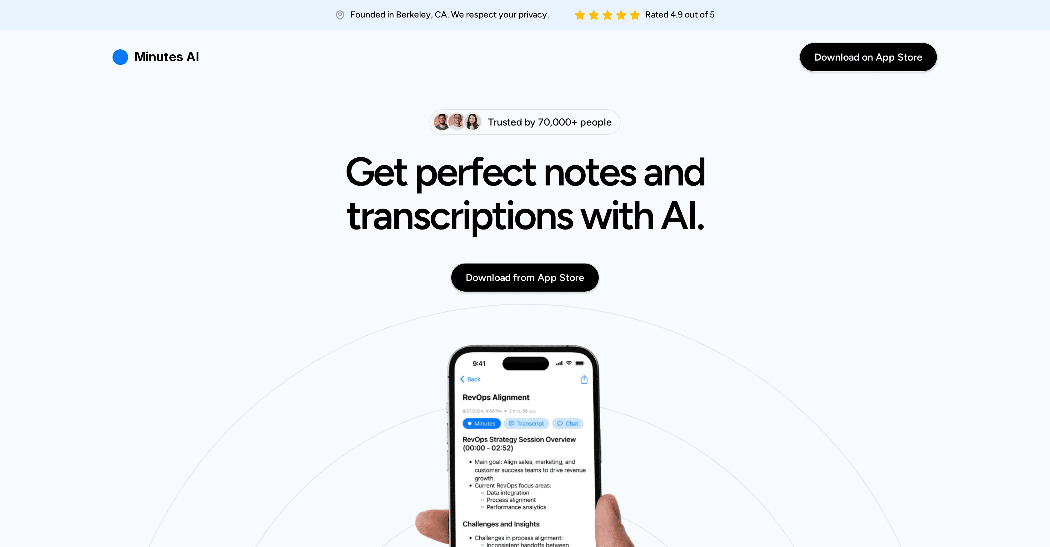 Minutes AI screenshot