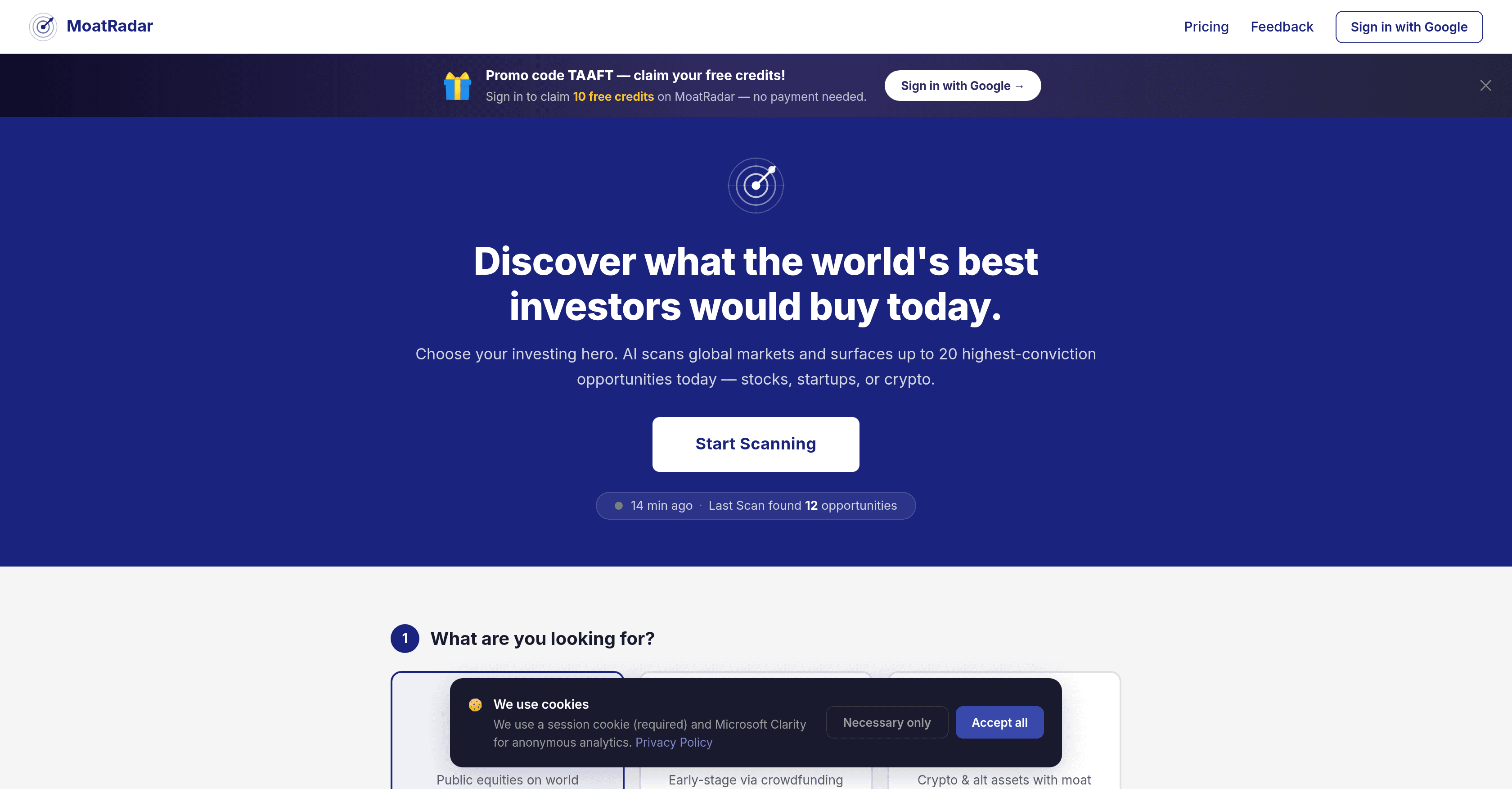 MoatRadar screenshot