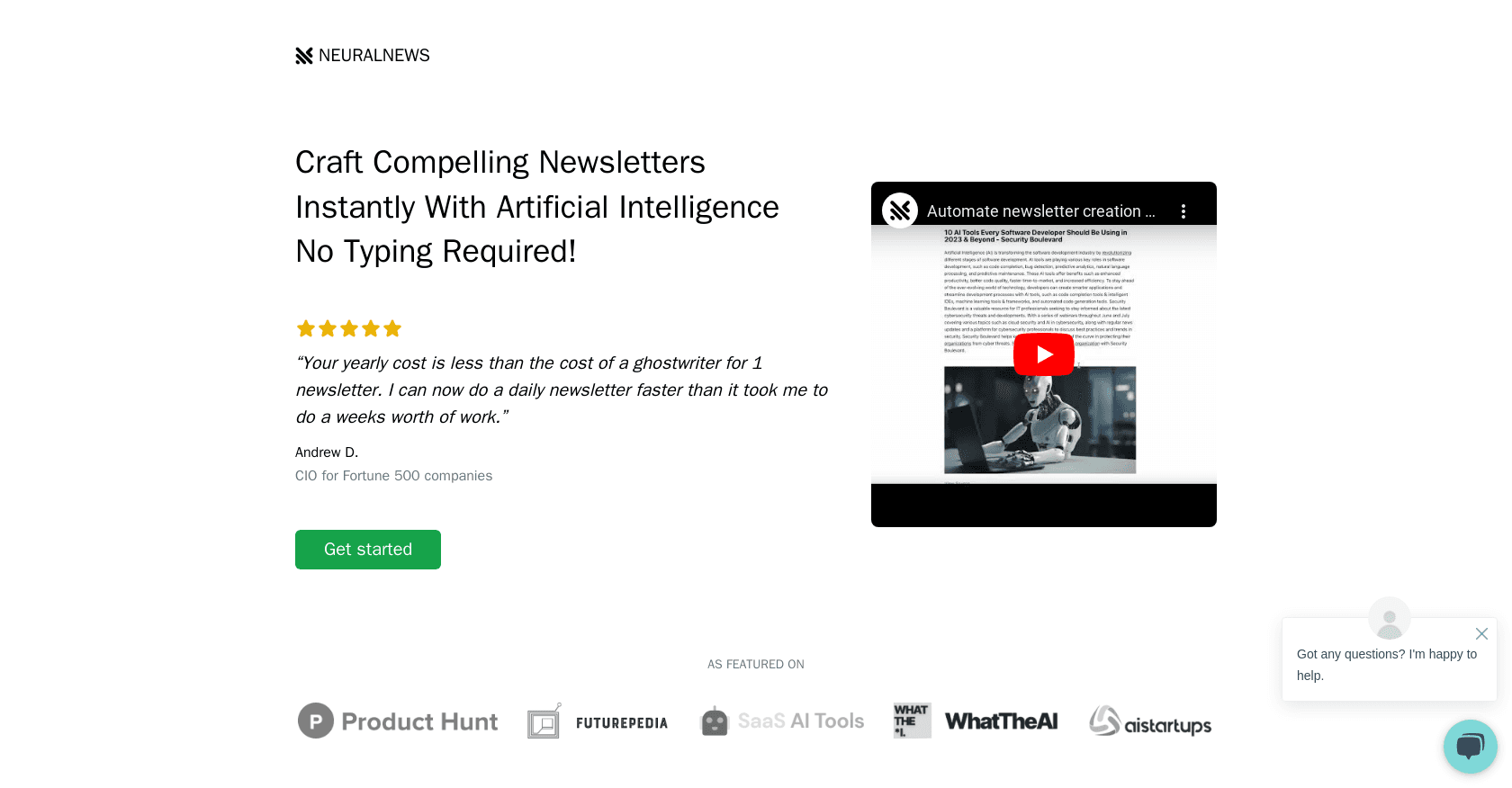 Neural Newsletters screenshot