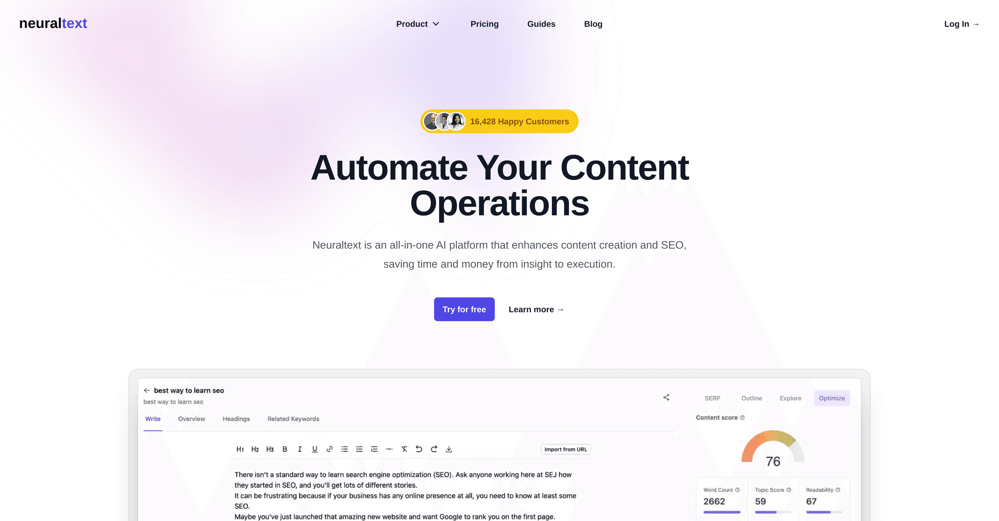 Neuraltext screenshot