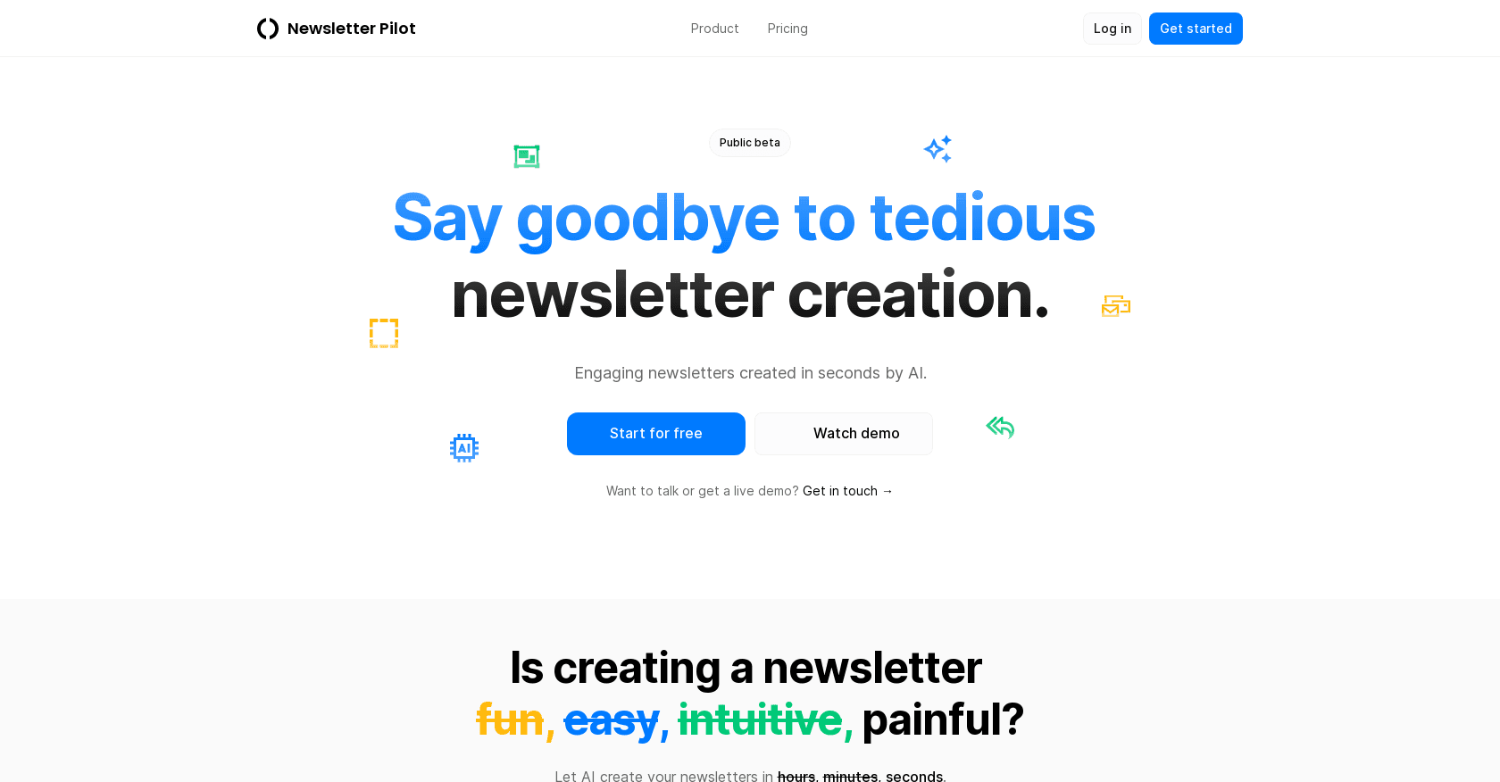 Newsletter Pilot screenshot